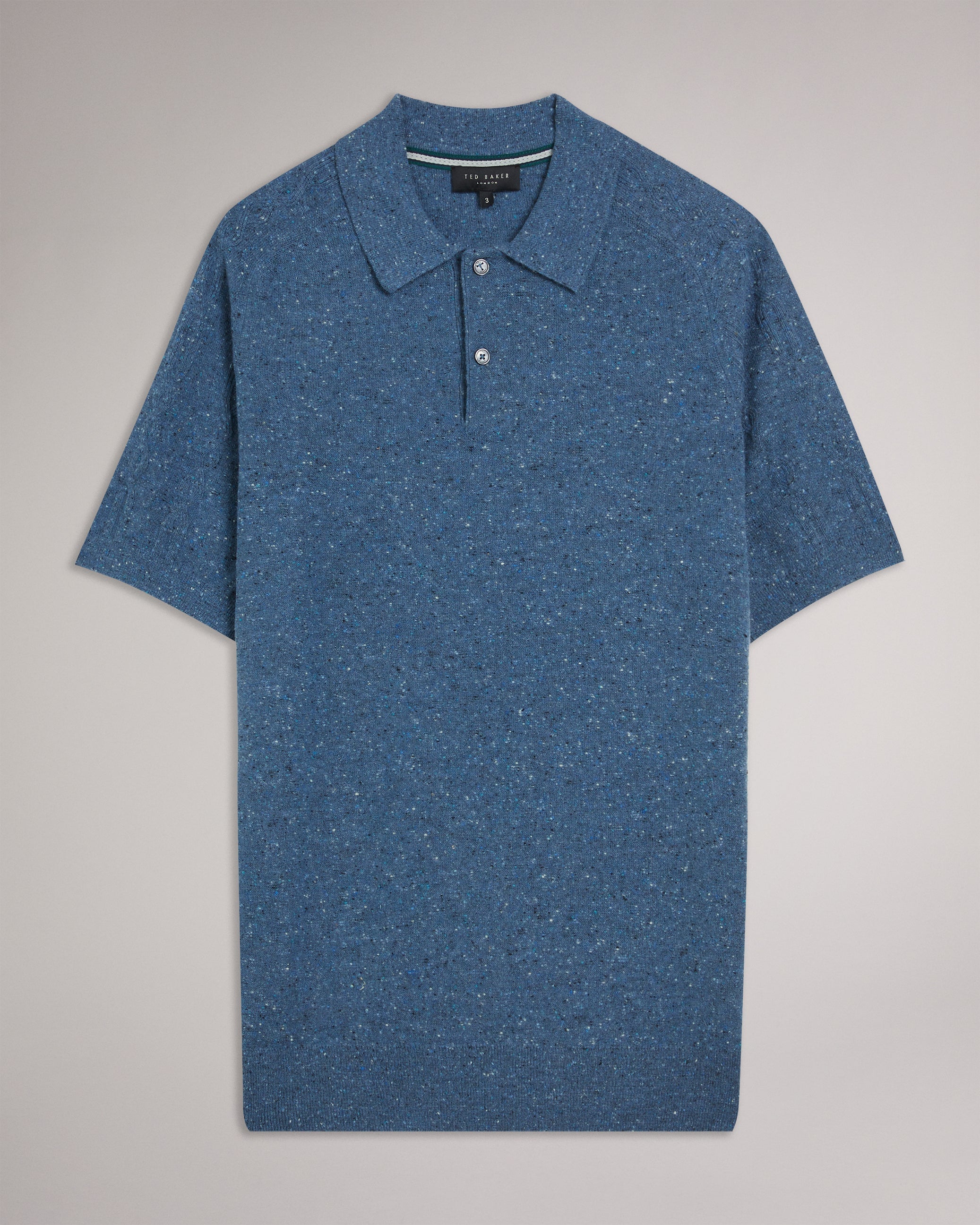 Ustee Marled Polo Shirt With Cable Knit