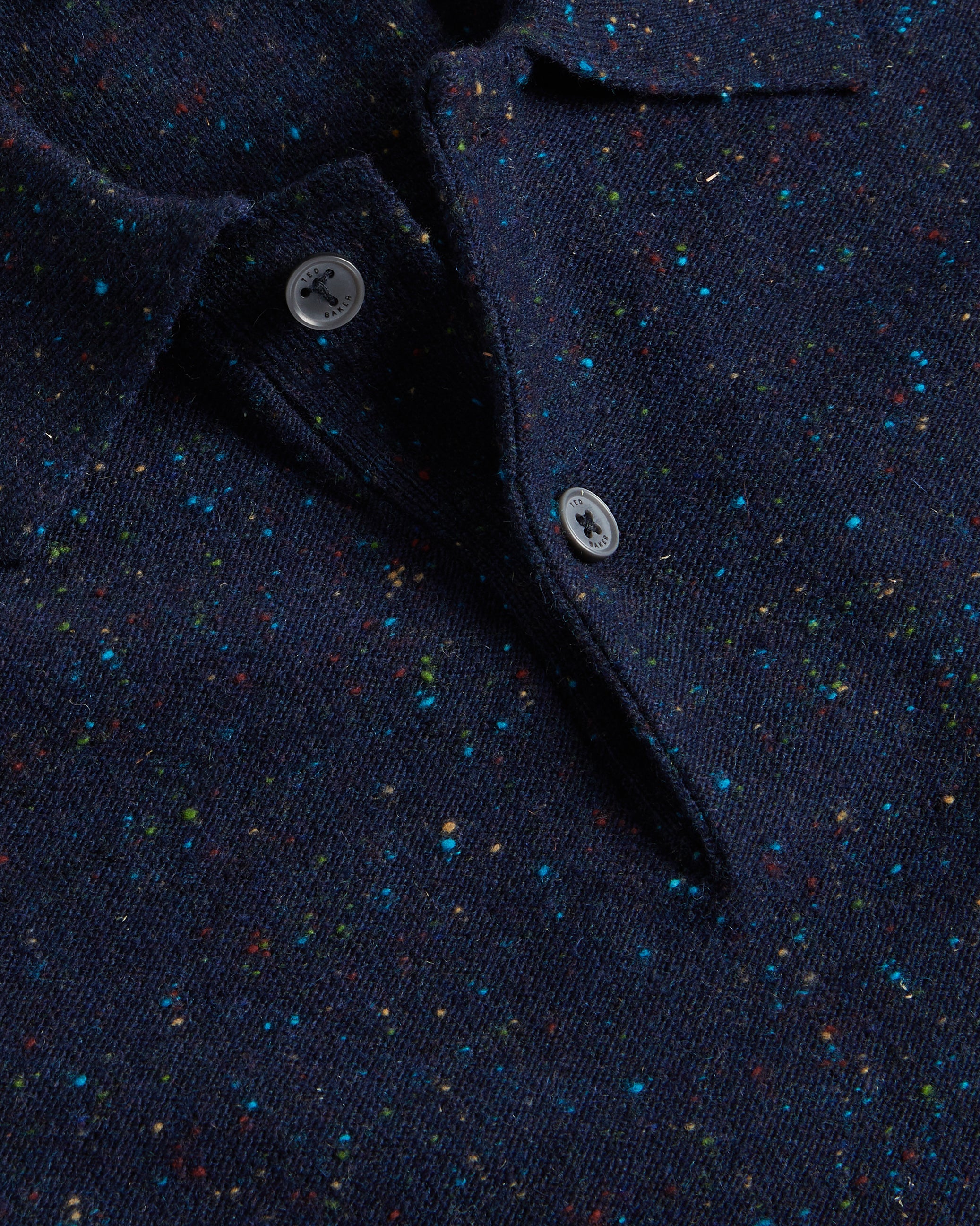 Ustee Marled Polo Shirt With Cable Knit