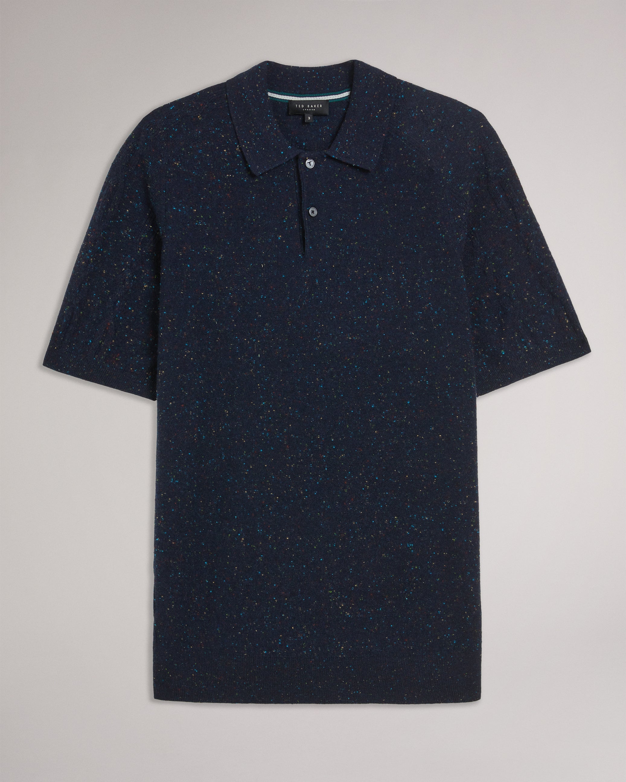Ustee Marled Polo Shirt With Cable Knit