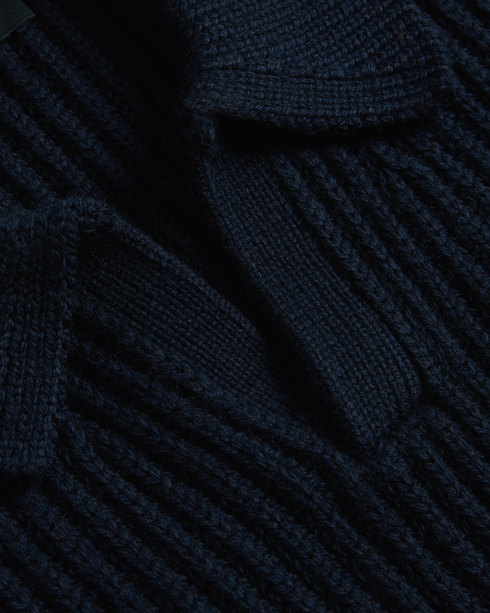 Ademy Ribbed Knit Polo Neck Jumper Navy