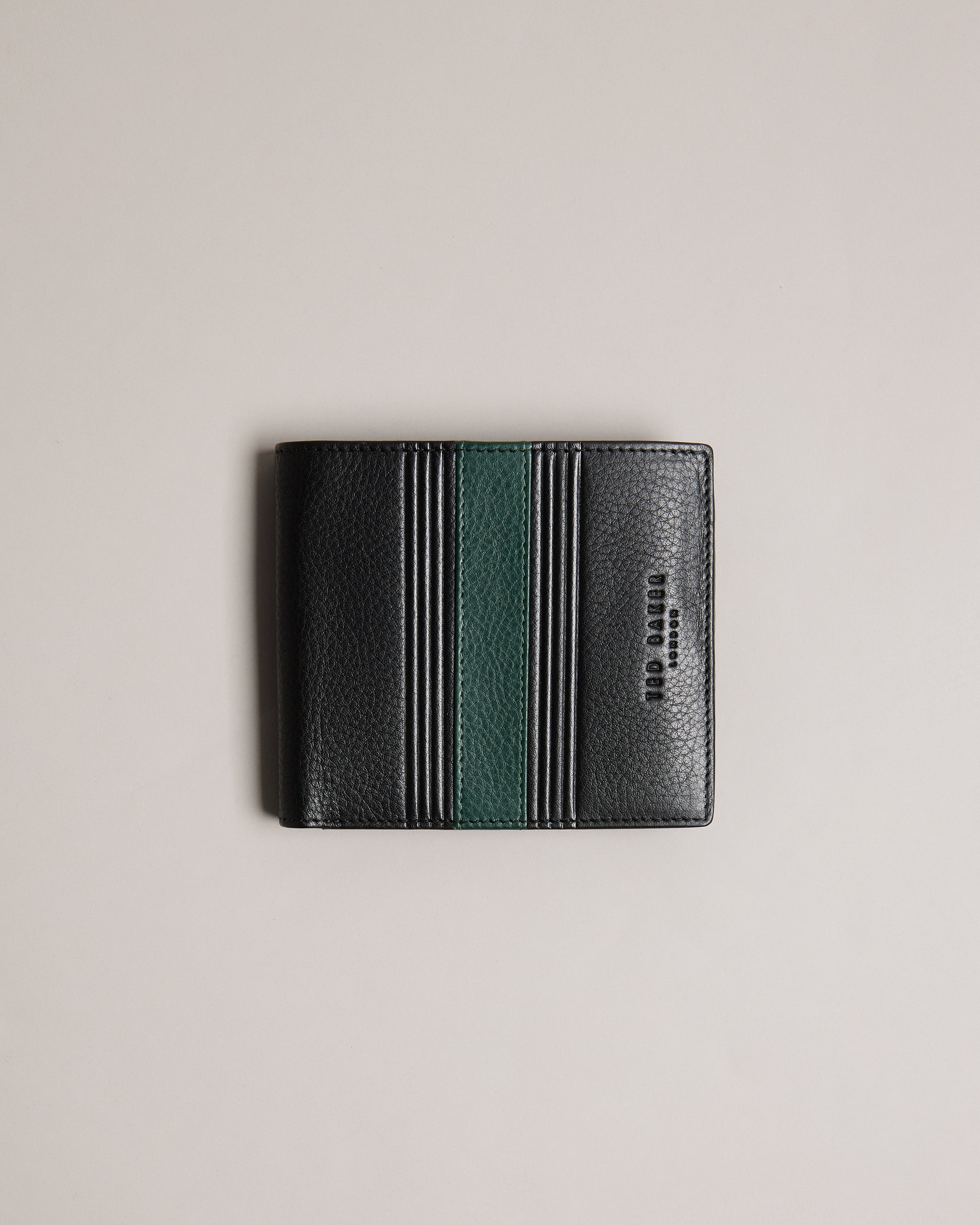 Evon Striped Bifold Wallet Black