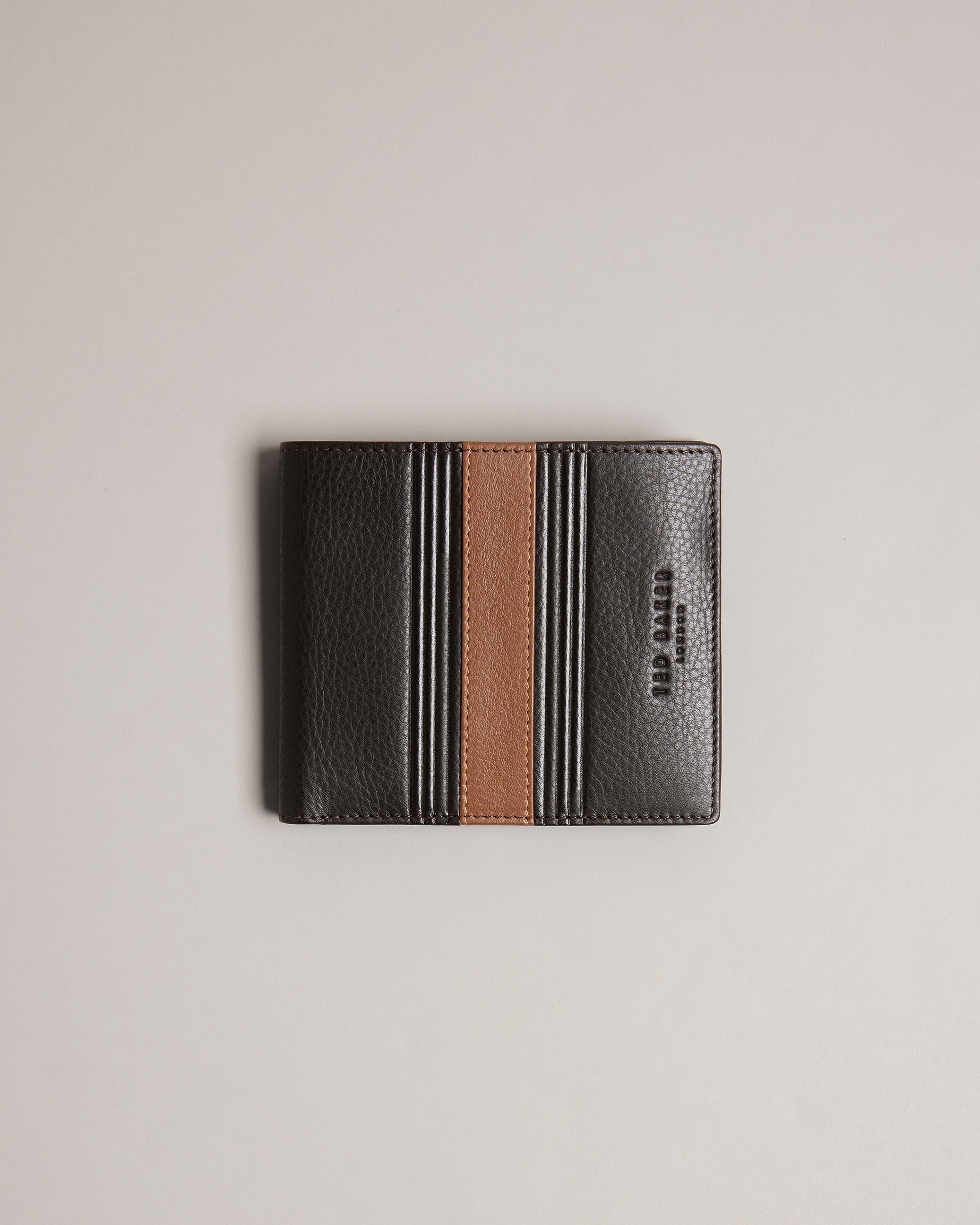 Evon Striped Bifold Wallet Brn-Choc