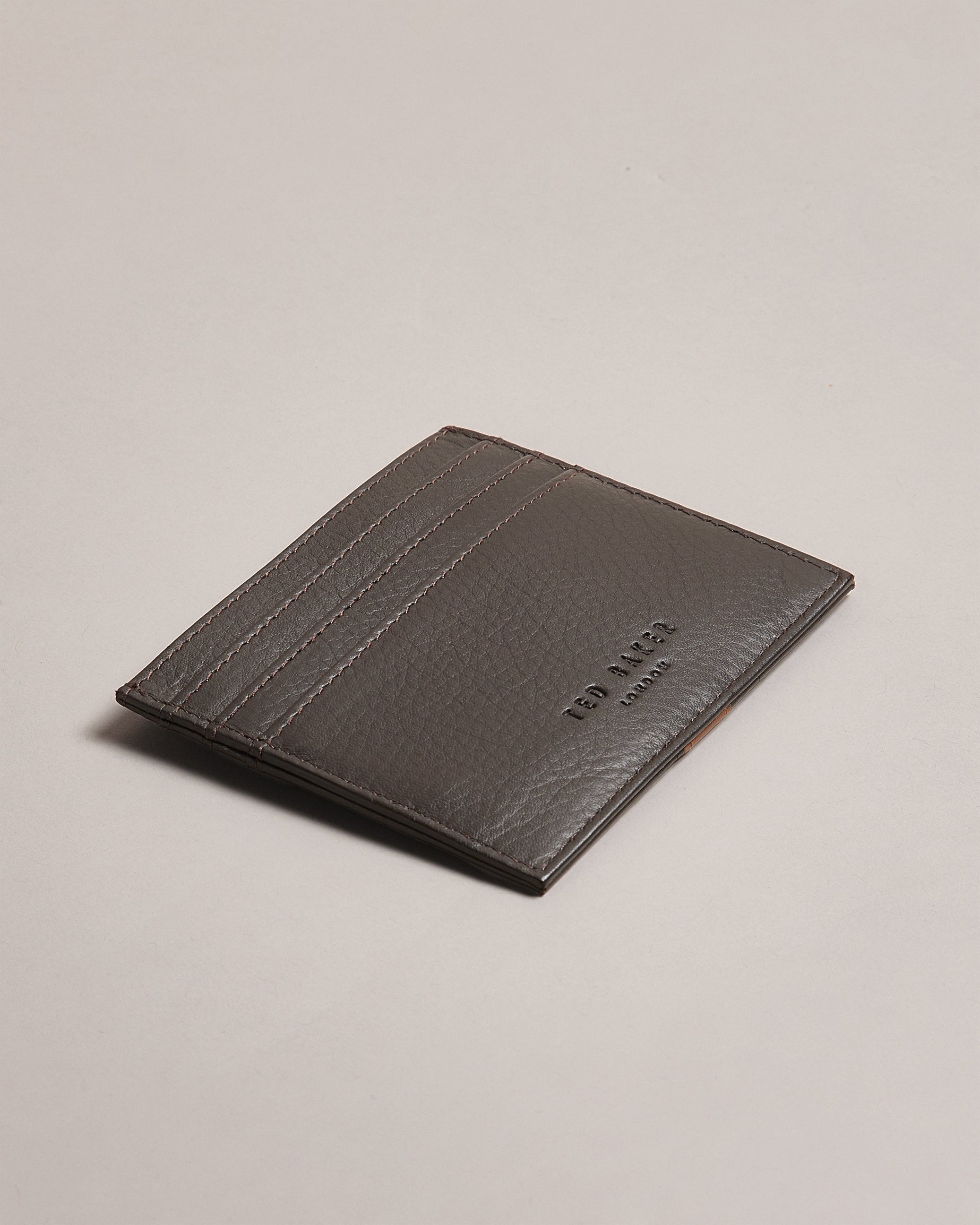 Evet Striped Card Holder Brn-Choc