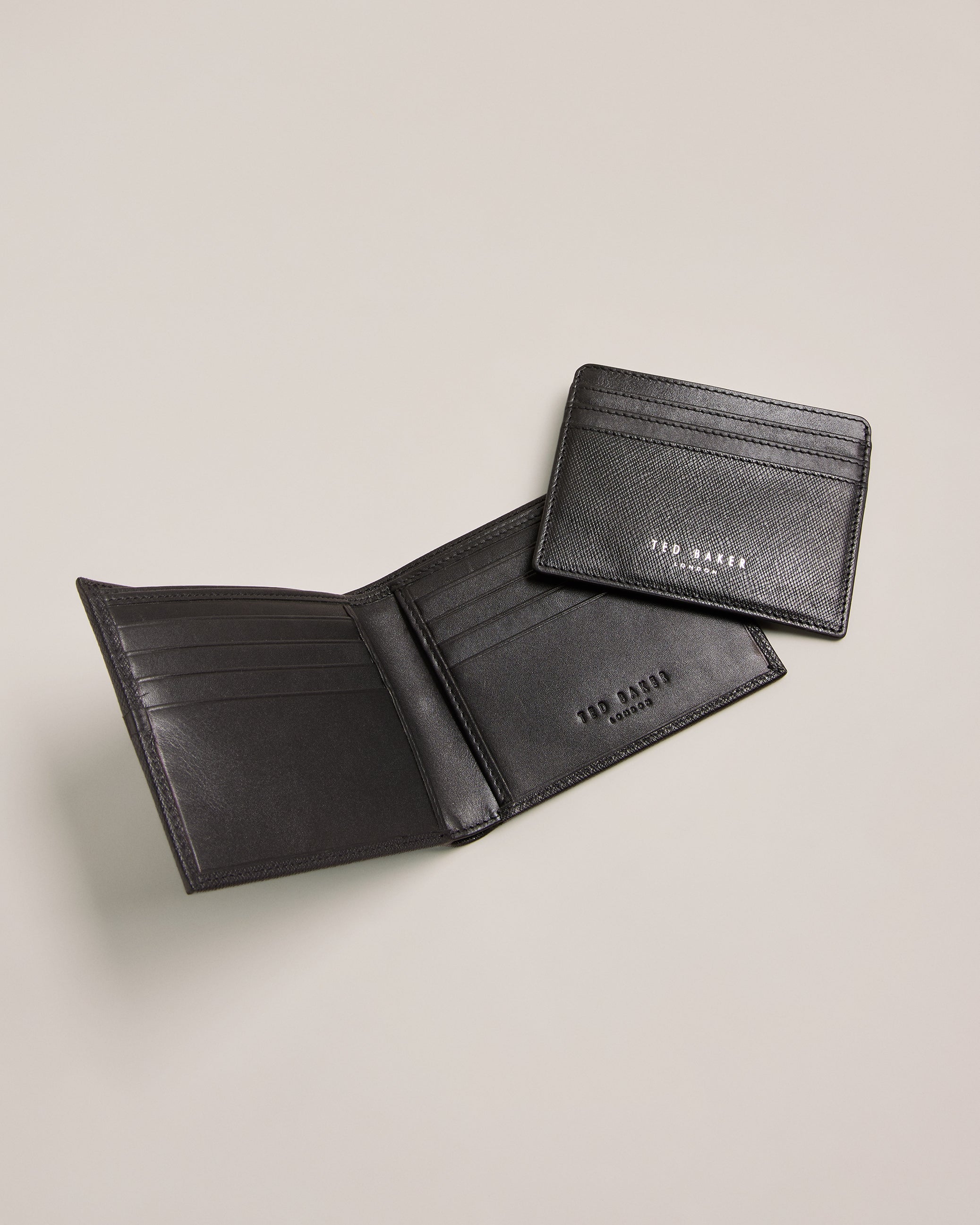 Saunder Saffiano Wallet Cardholder Set Black