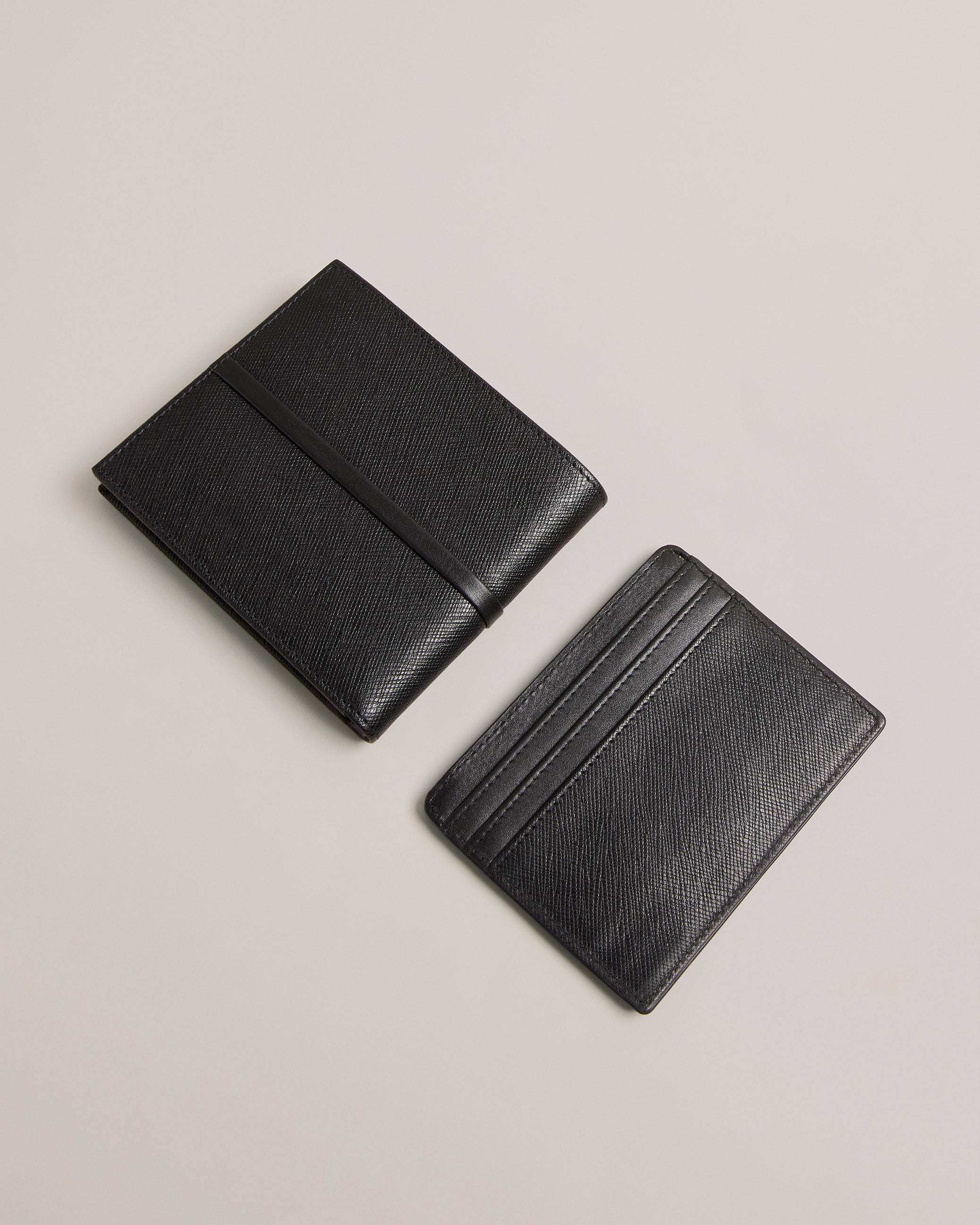 Saunder Saffiano Wallet Cardholder Set Black