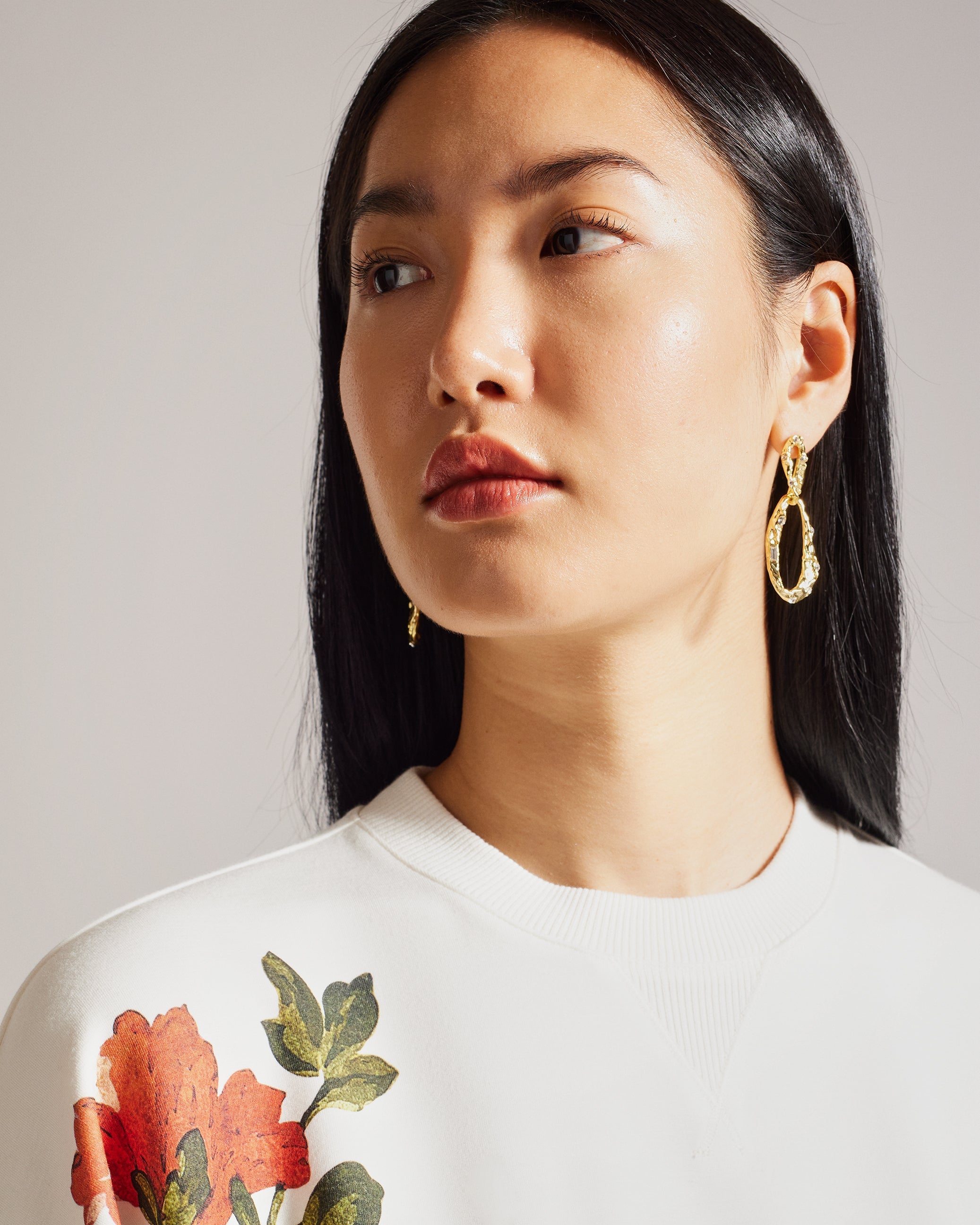 Laurale Sweatshirt with Embroidery White