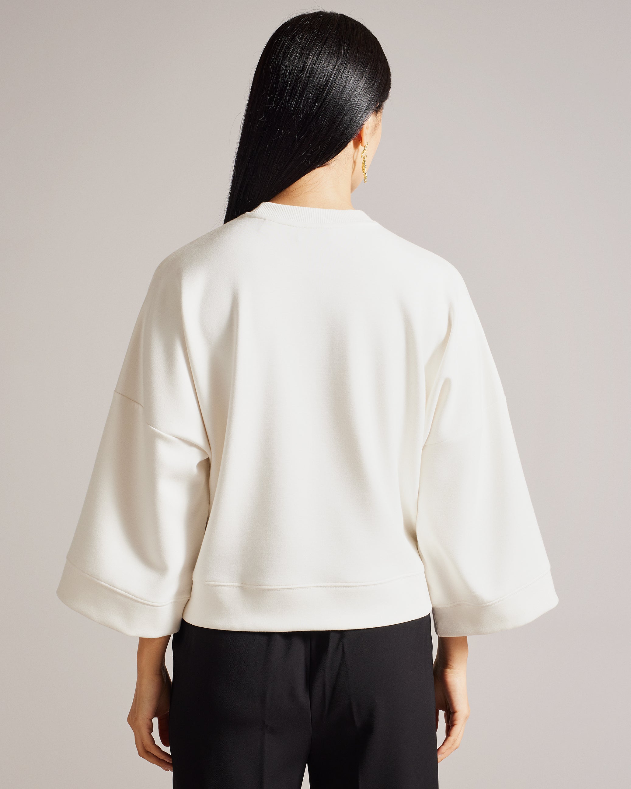 Laurale Sweatshirt with Embroidery White