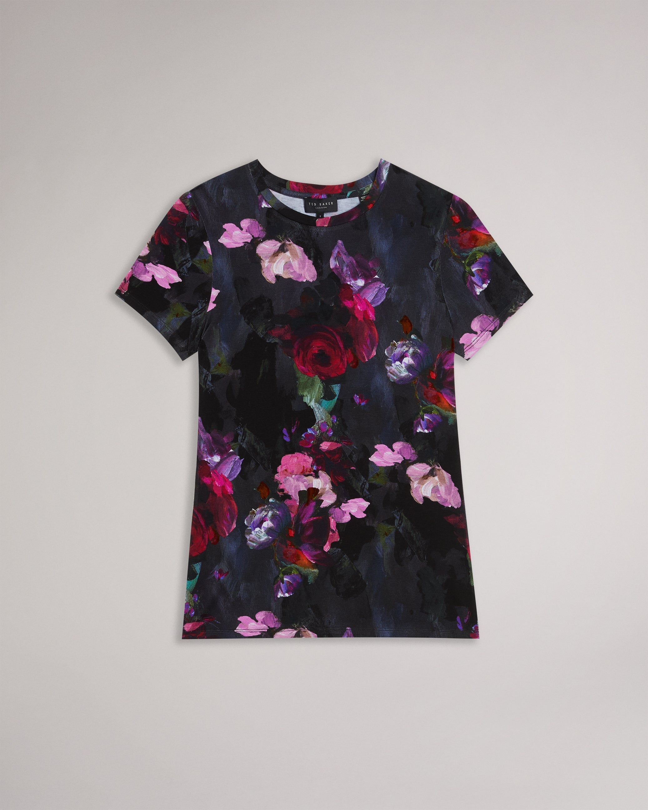 Karlyaa Painted Floral Print Fitted T-Shirt