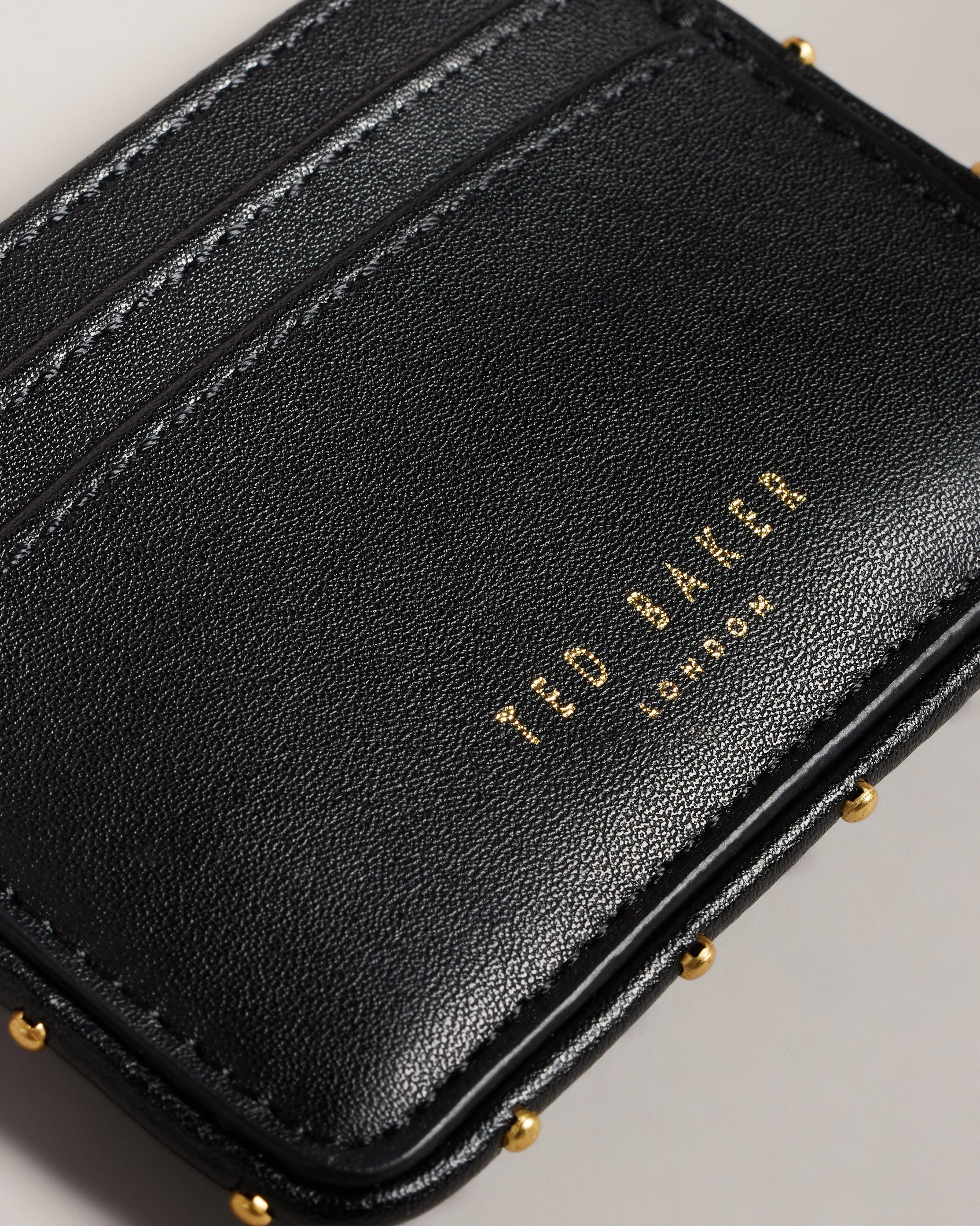 Kahnia Studded Edge Leather Cardholder