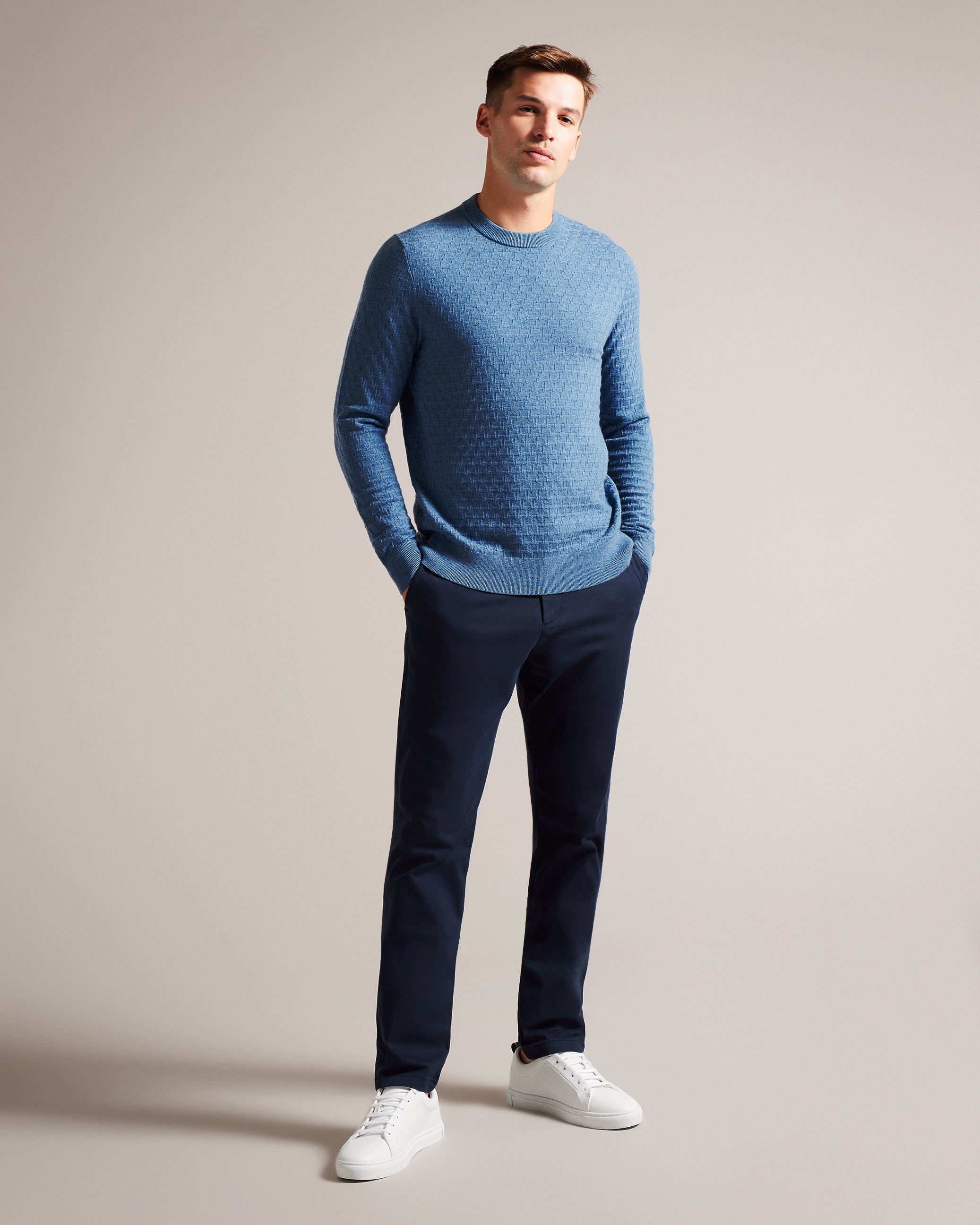 Loung Long Sleeve T Knit Jumper Blue