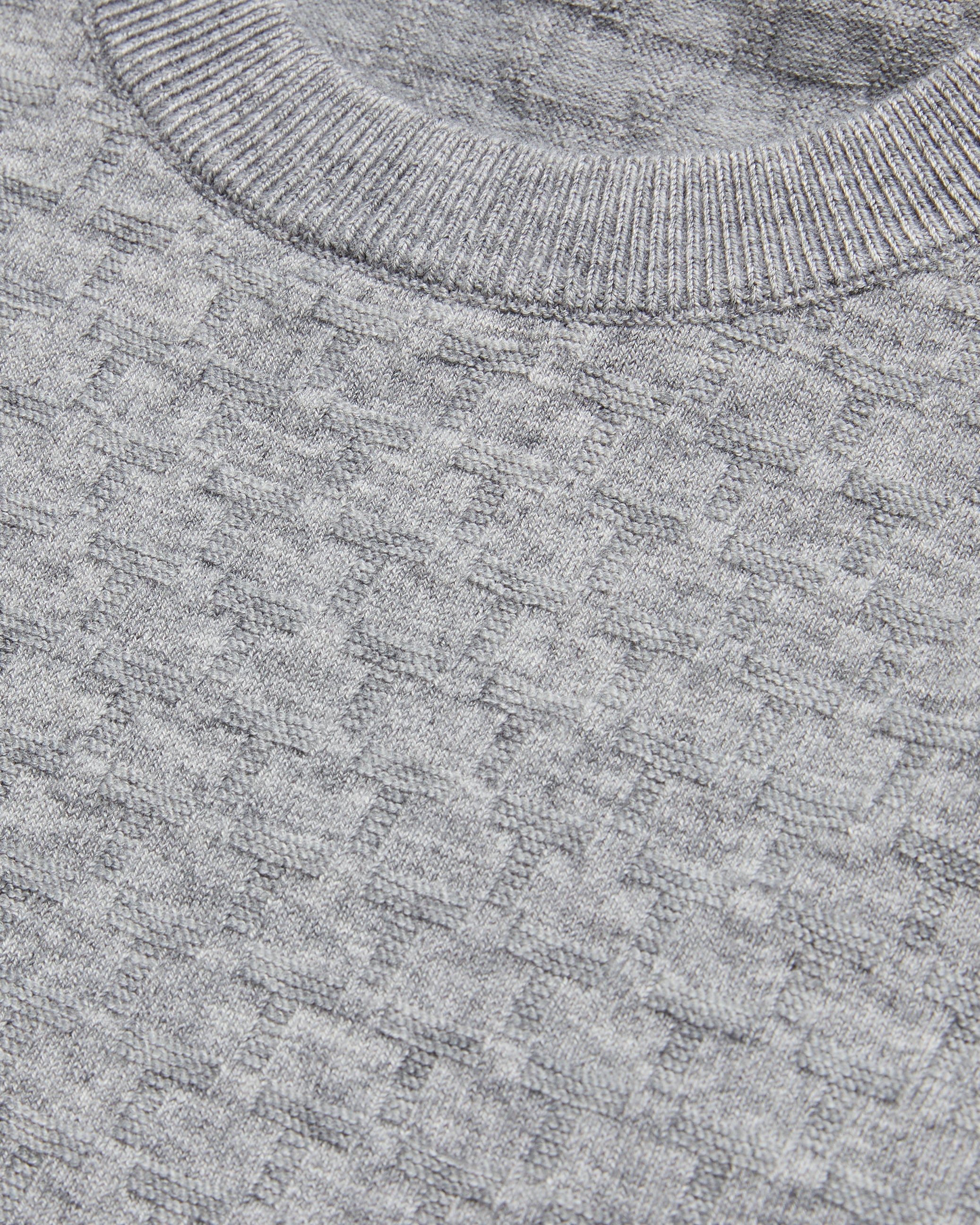 Loung Ls Diamond Stitch Crew Neck Grey-Marl