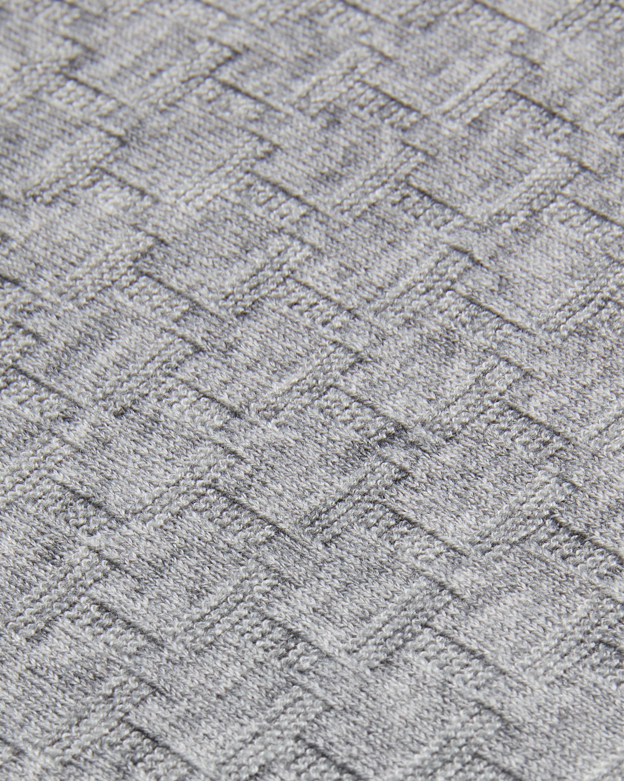 Loung Ls Diamond Stitch Crew Neck Grey-Marl