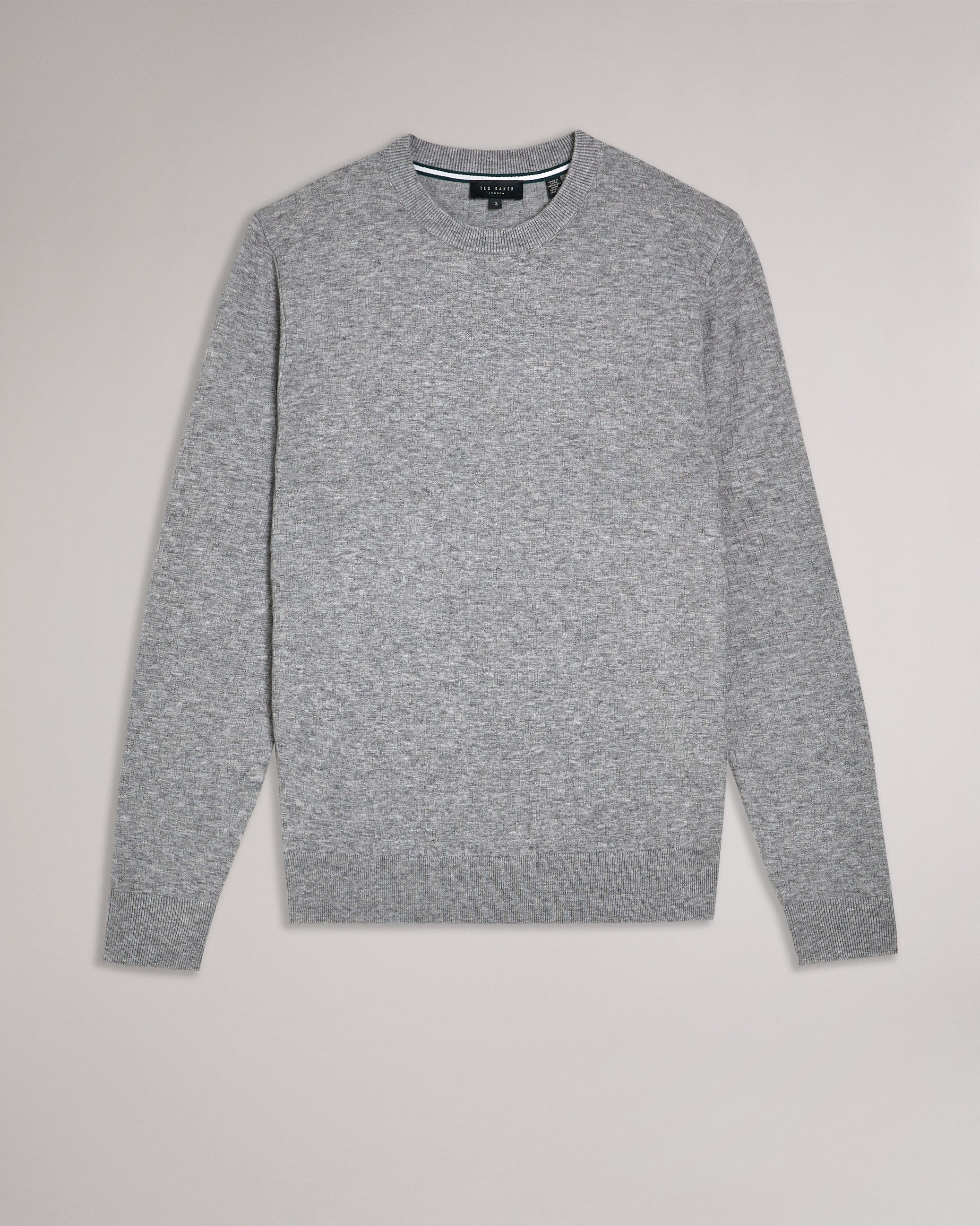 Loung Ls Diamond Stitch Crew Neck Grey-Marl