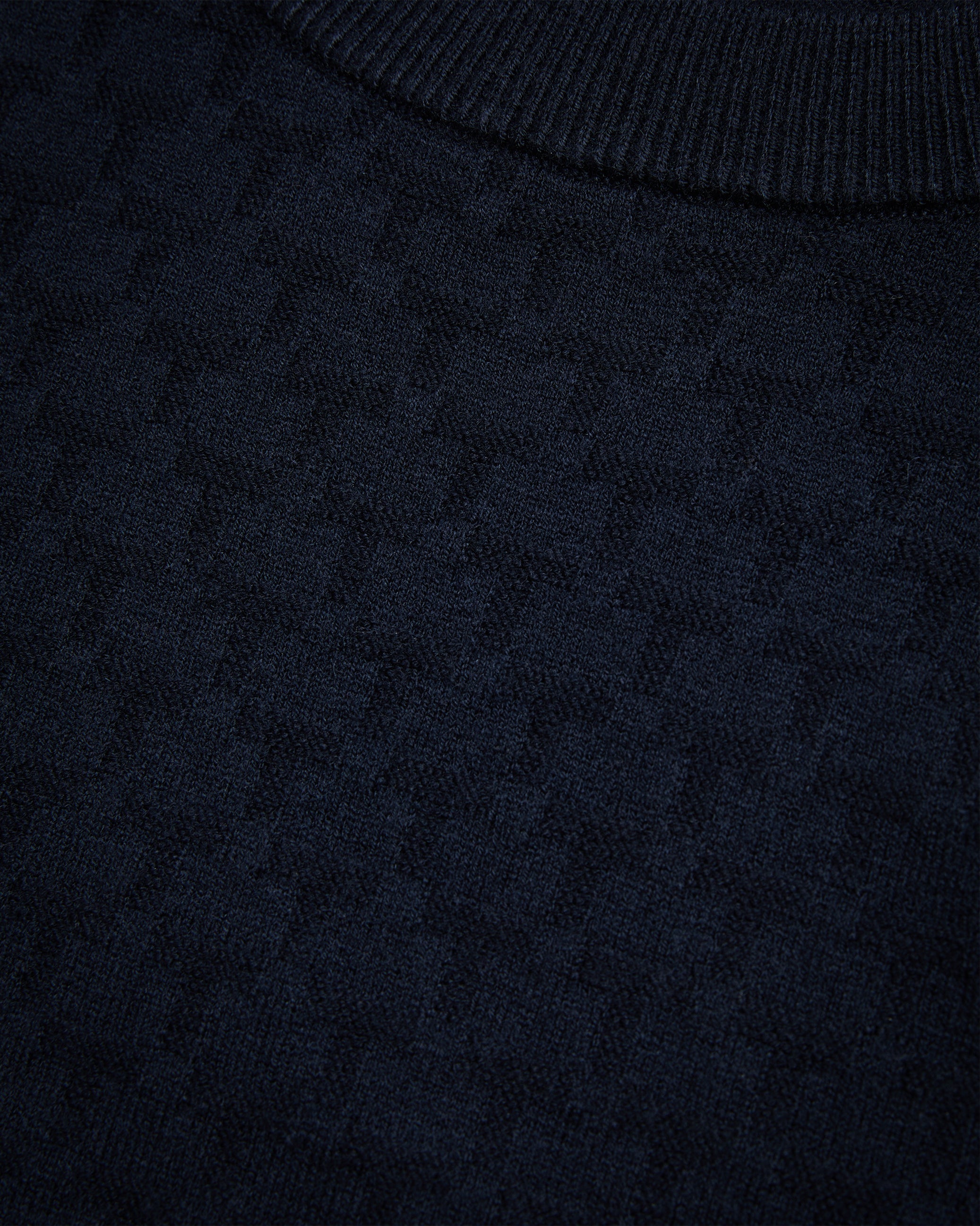Loung Ls Diamond Stitch Crew Neck Navy