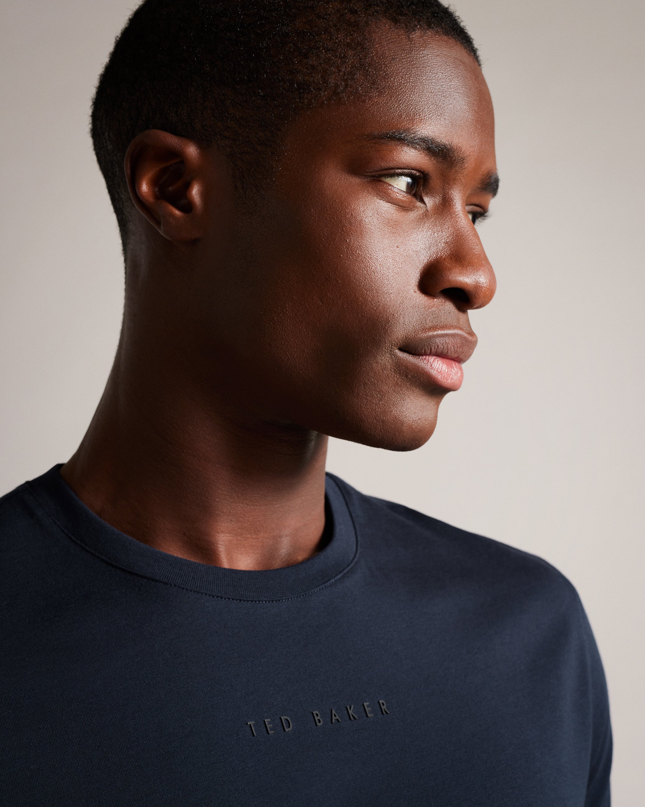 Wilkin Short Sleeve Branded T-Shirt Navy