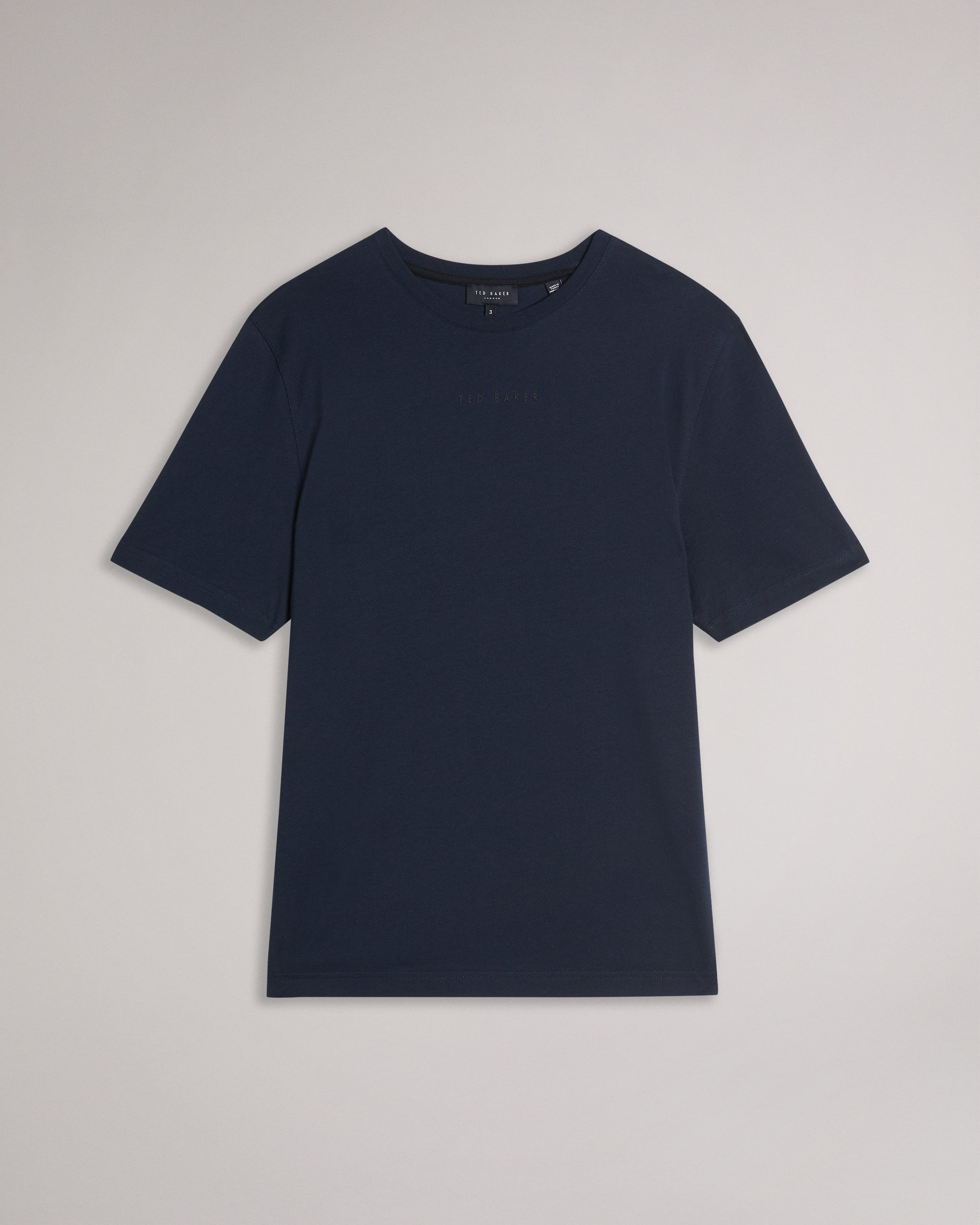 Wilkin Short Sleeve Branded T-Shirt Navy