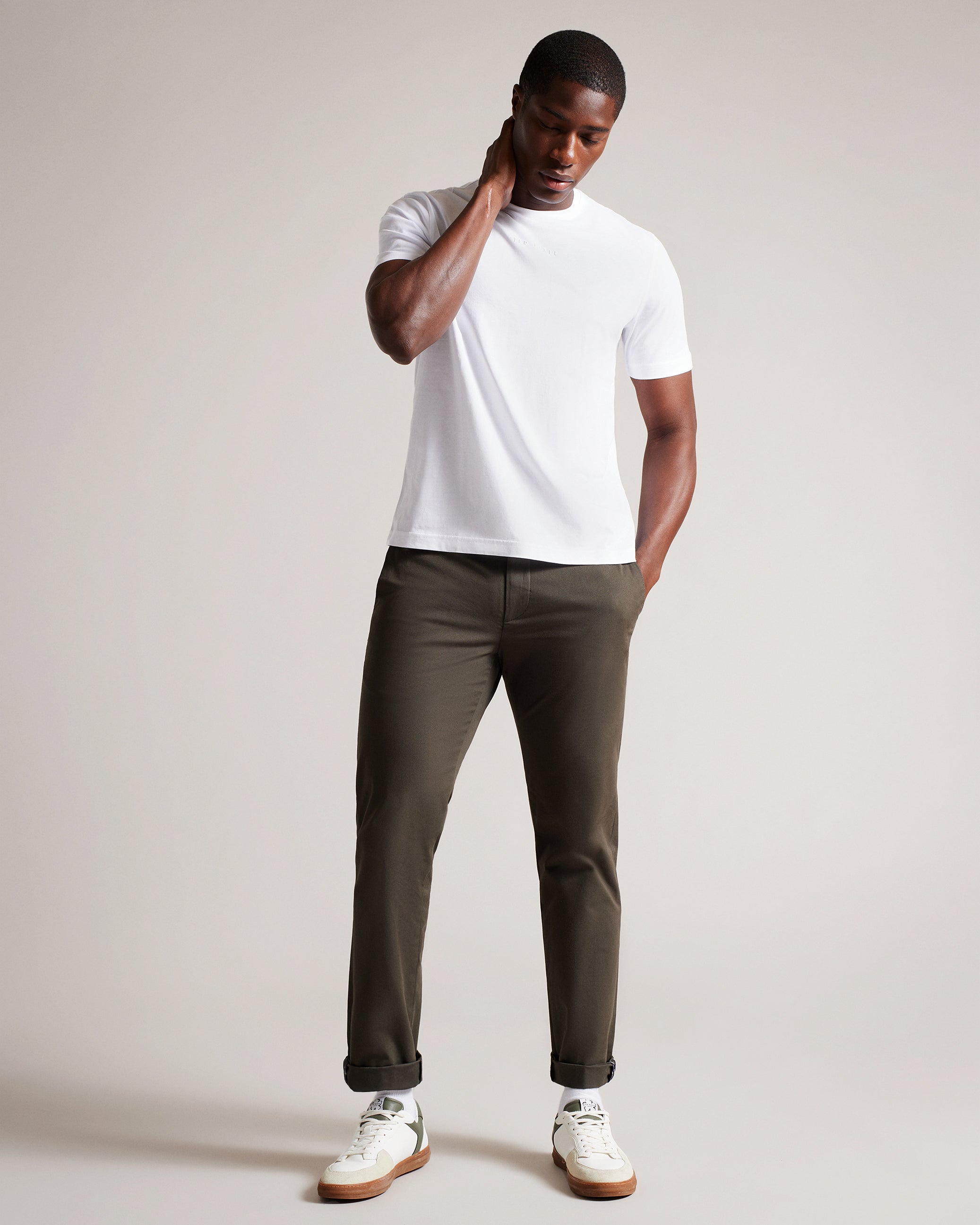Wilkin Short Sleeve Branded T-Shirt White
