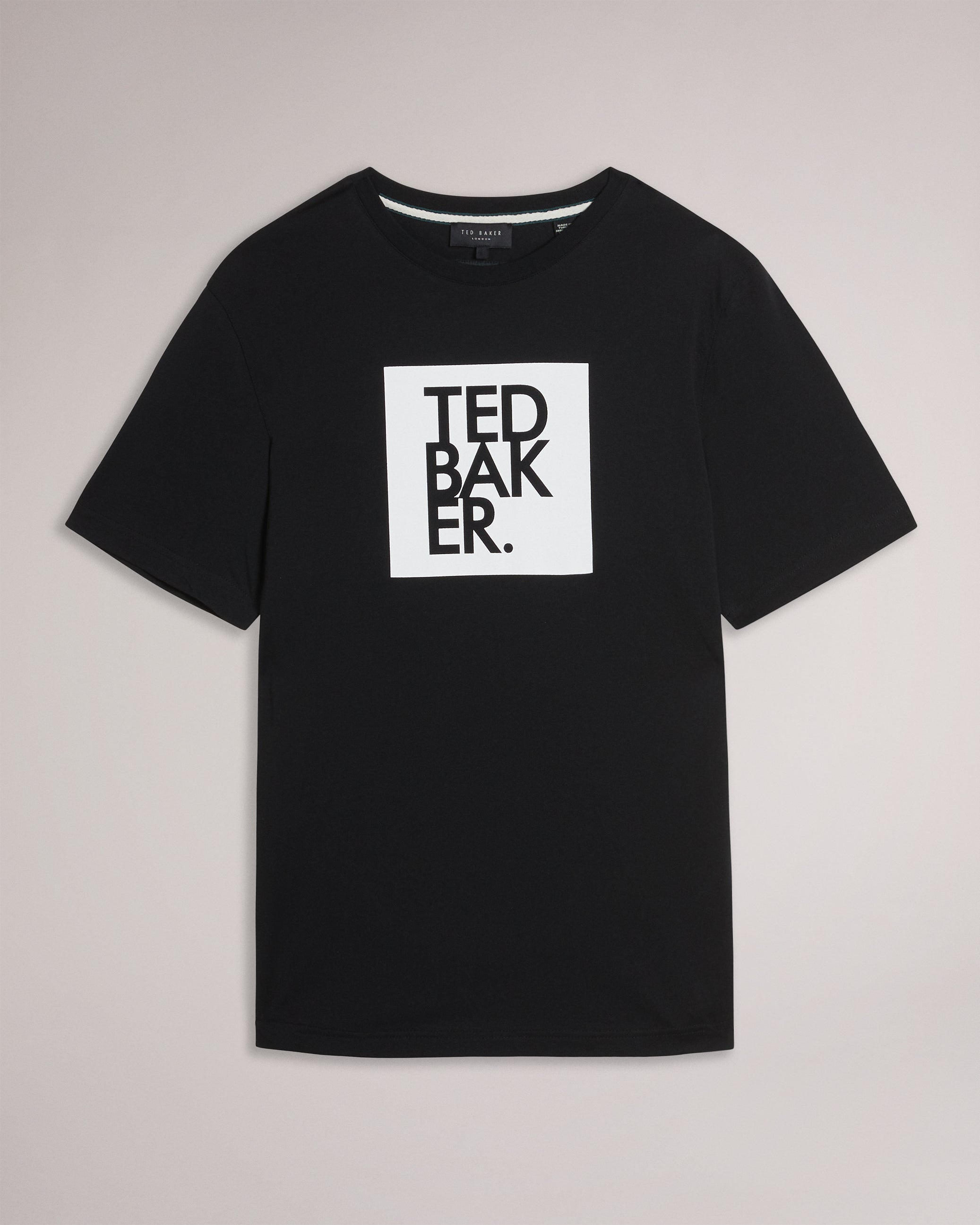 Rofata Short Sleeve Square Logo Graphic T-Shirt Black