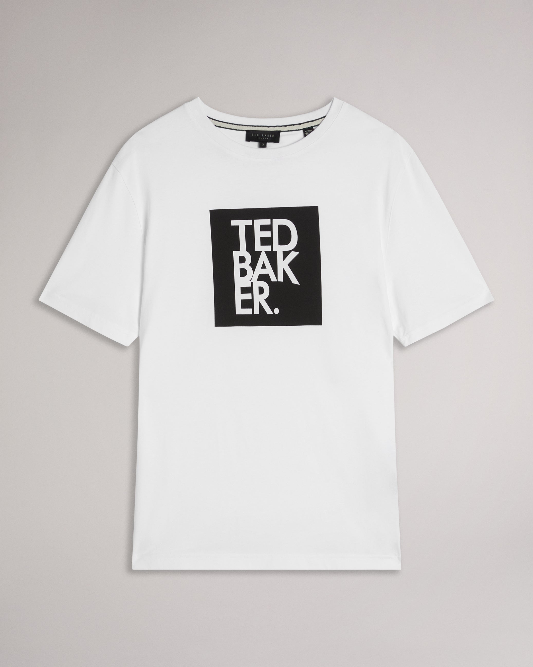 Rofata Short Sleeve Square Logo Graphic T-Shirt White