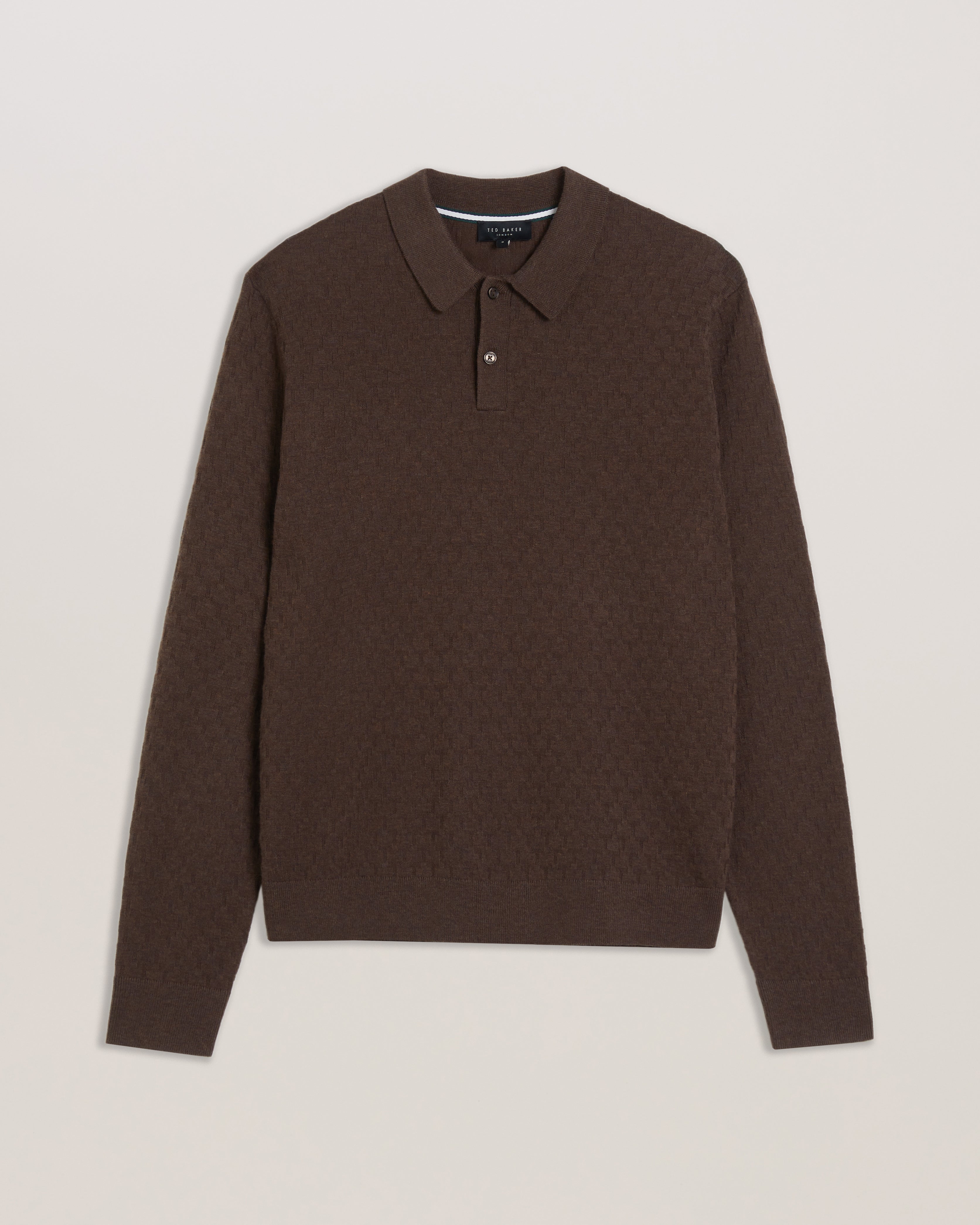 Morar Ls T Stitch Knitted Polo Dk-Brown