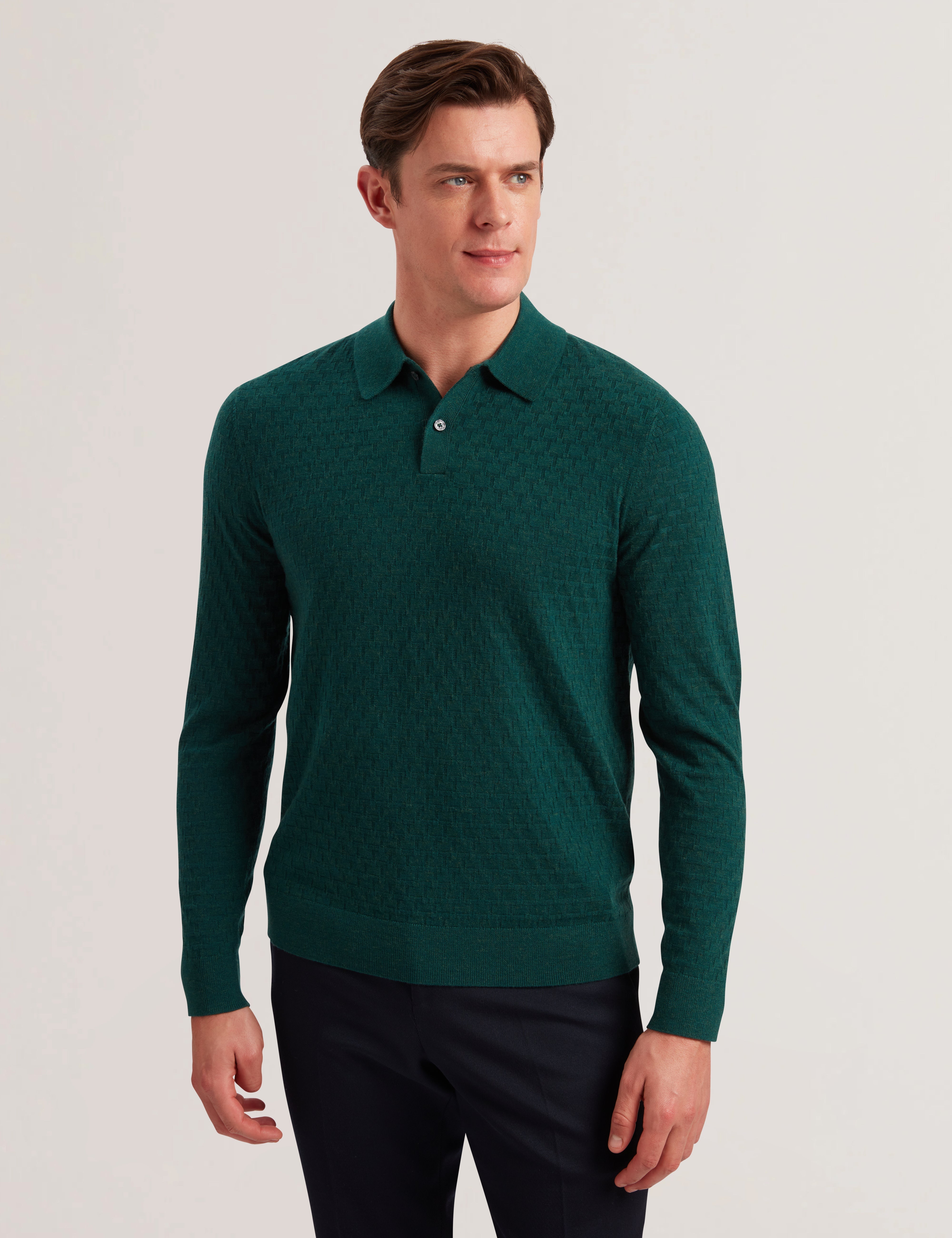 Morar Ls T Stitch Knitted Polo Dk-Green