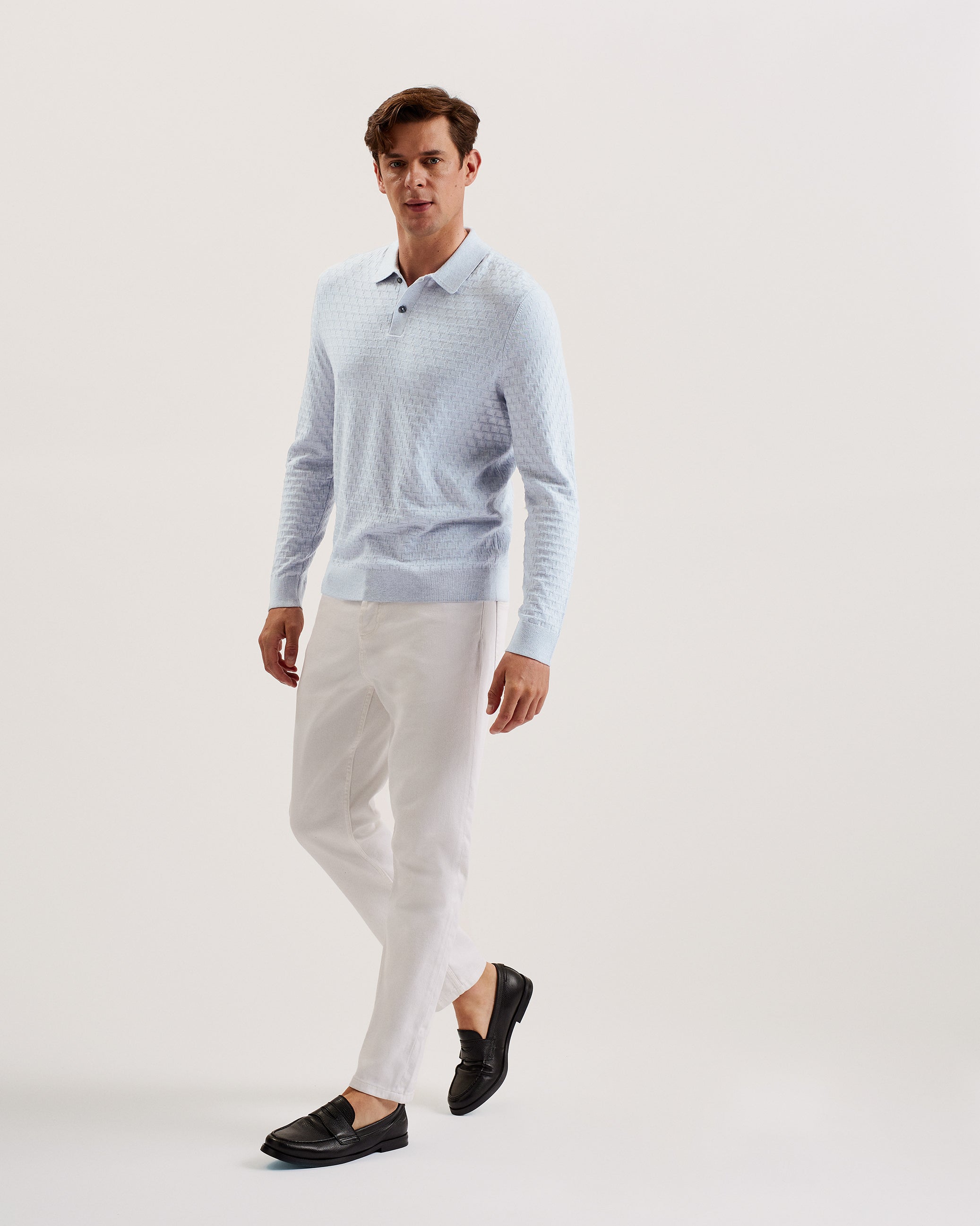 Morar Ls T Stitch Knitted Polo Pl-Blue