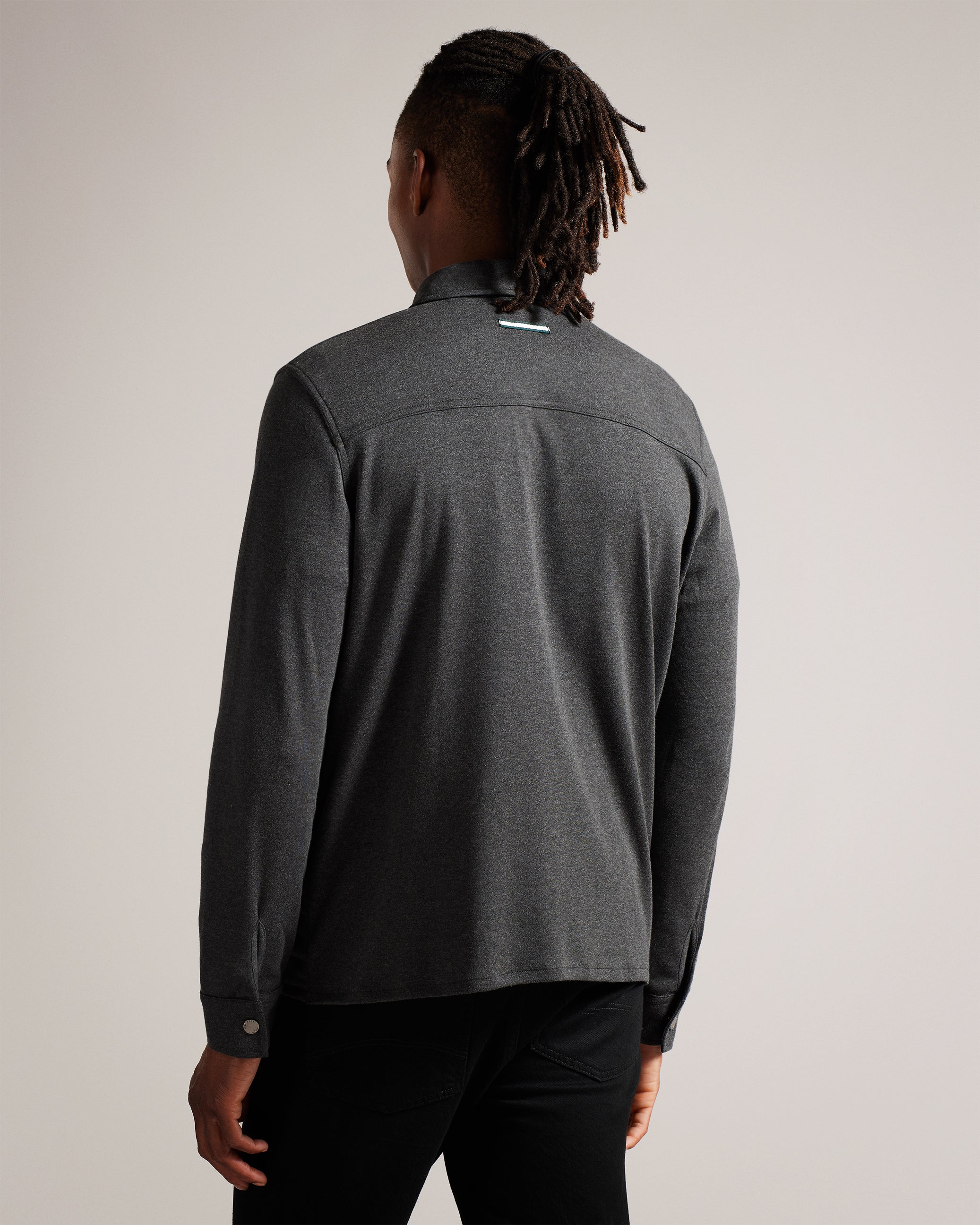 Ansty Long Sleeve Padded Jersey Shirt Grey-Marl