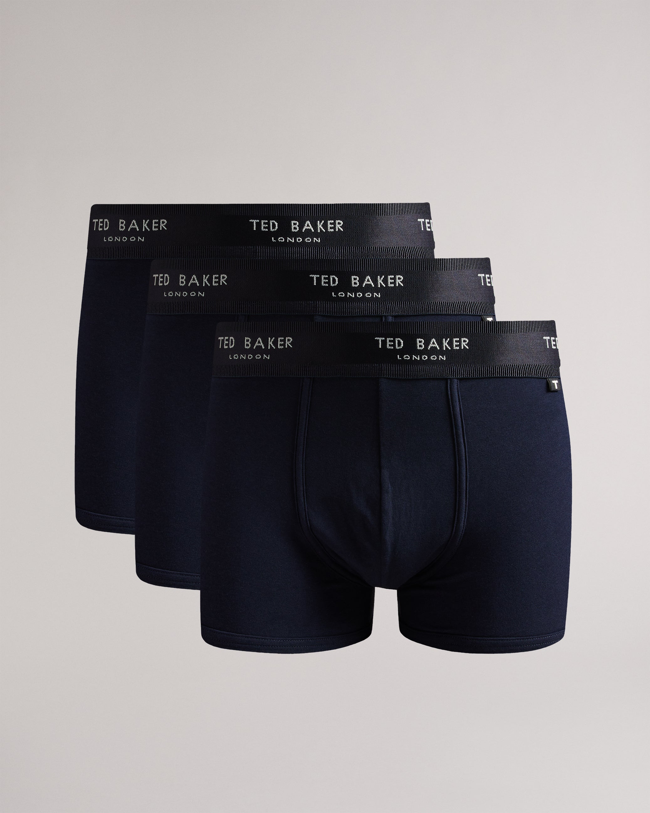 Addam Three Pack Of Cotton Trunks Navy