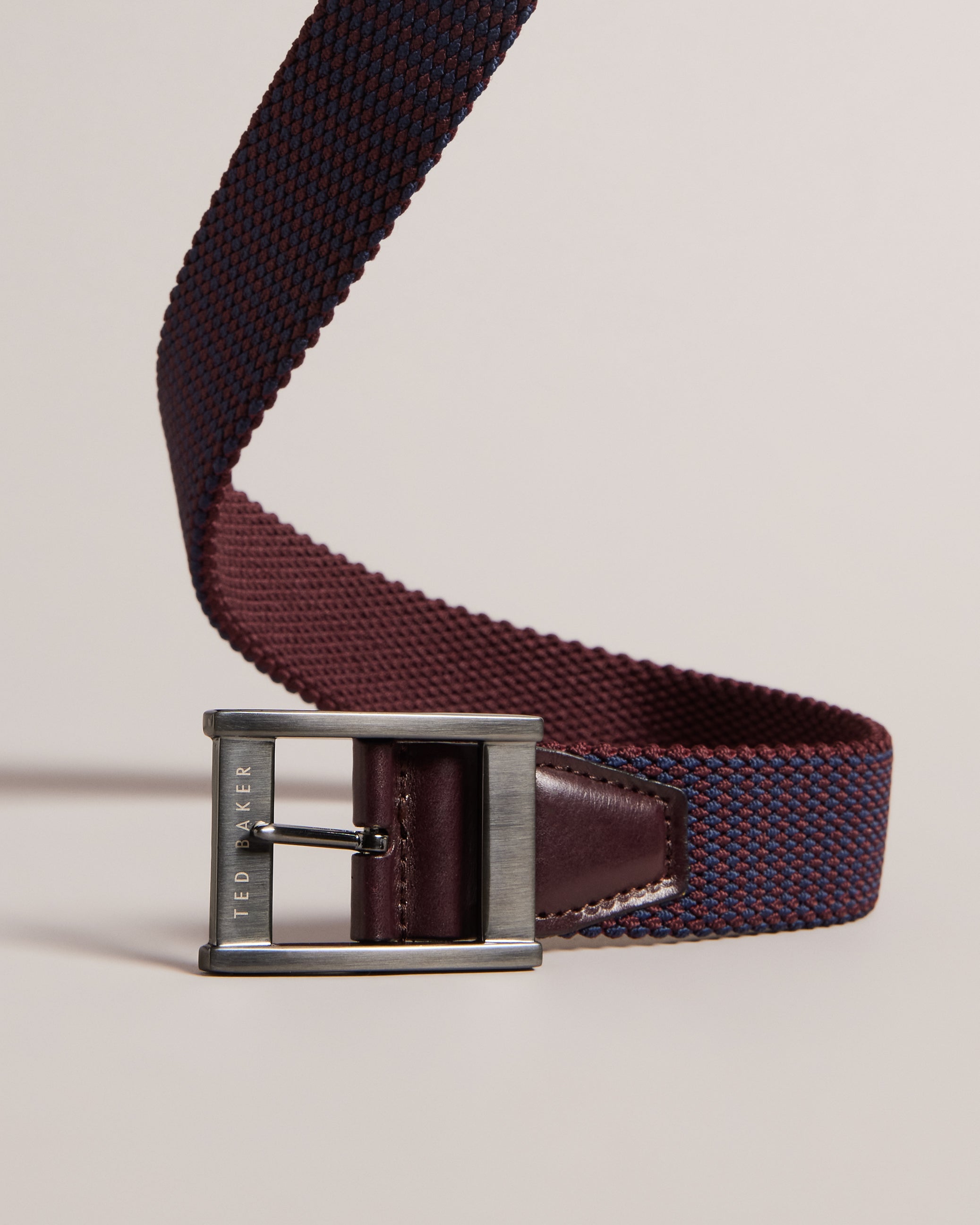 Colummm Reversible Woven Elastic Belt Oxblood