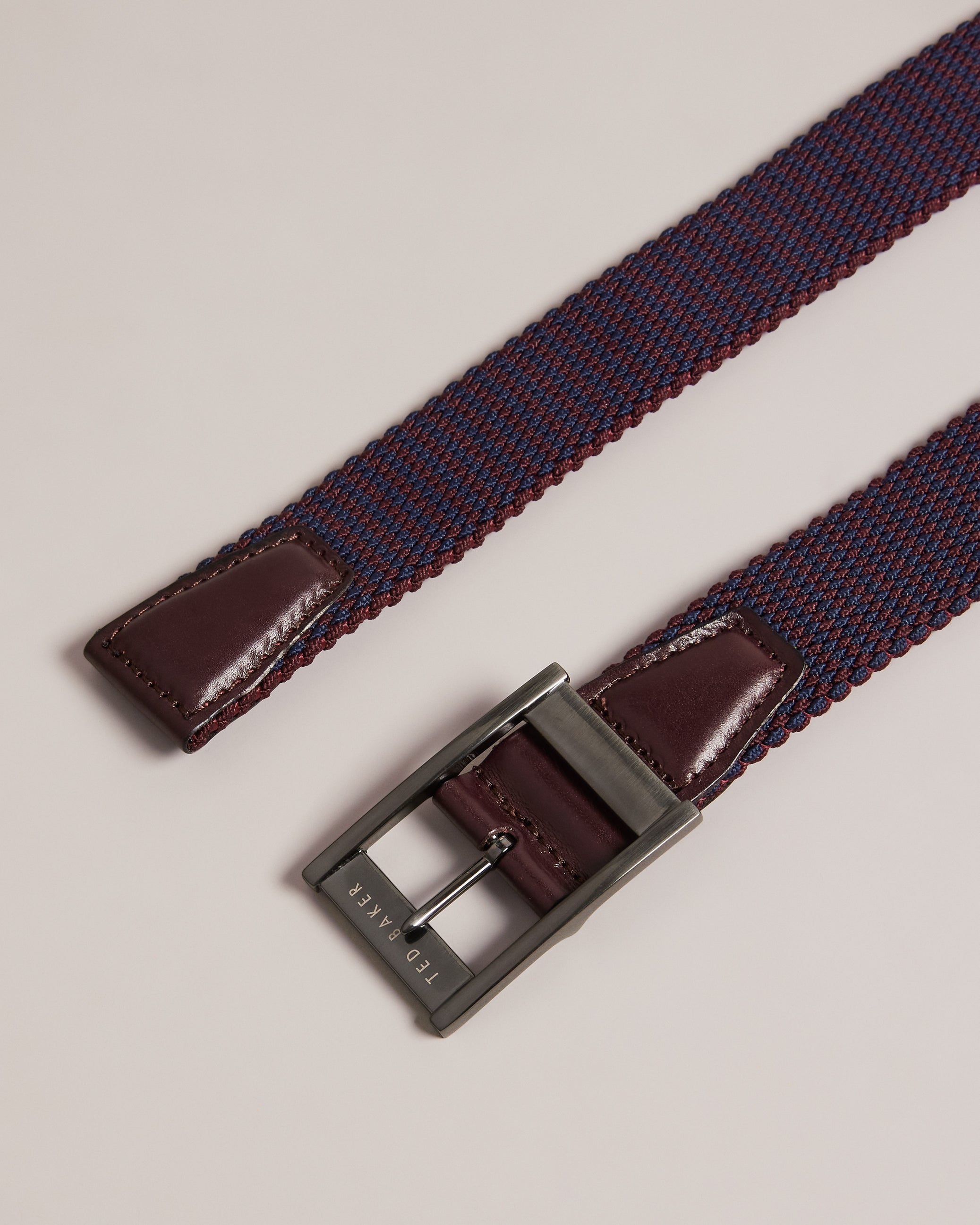 Colummm Reversible Woven Elastic Belt Oxblood