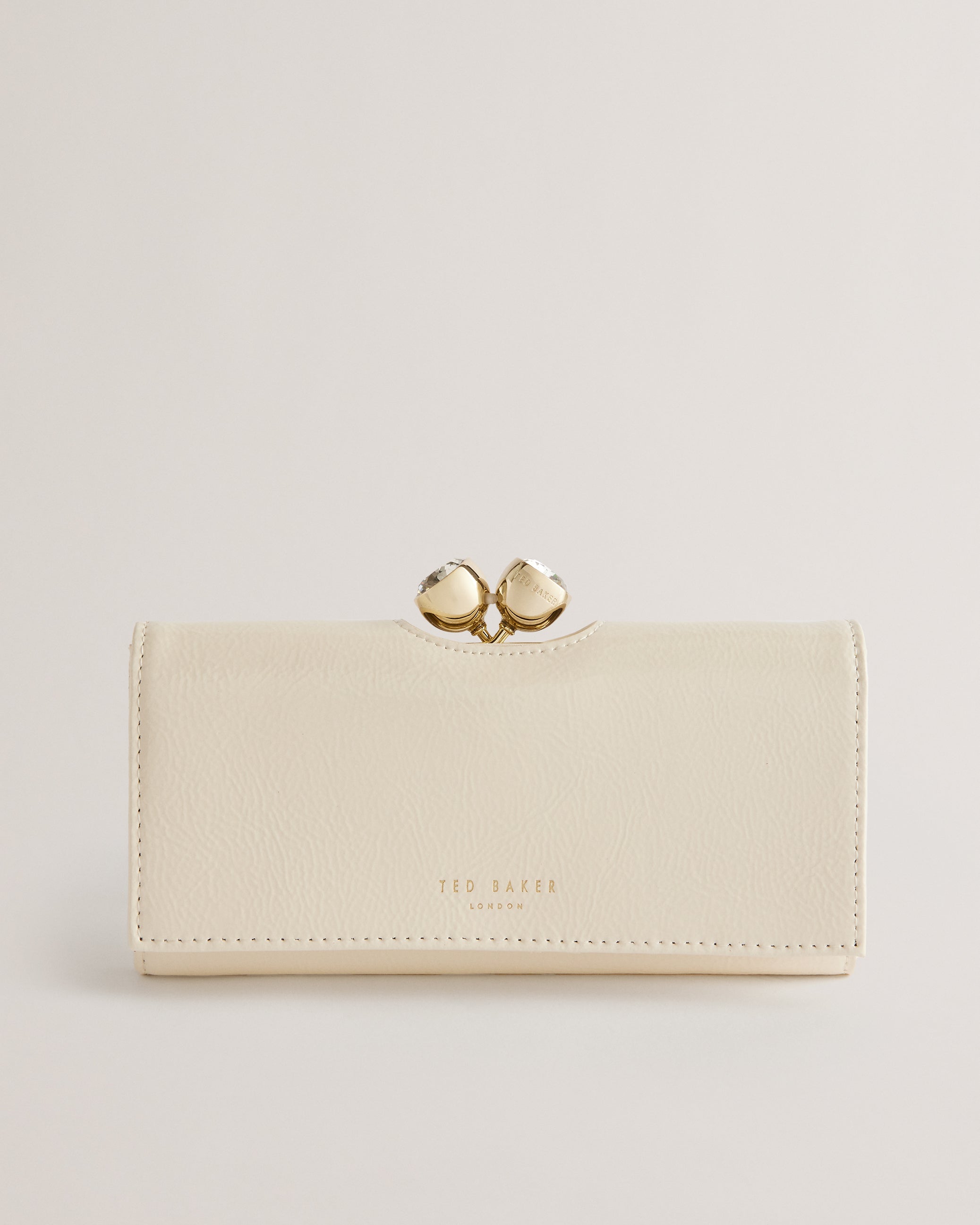 Rosyela Large Leather Bobble Purse Ivory