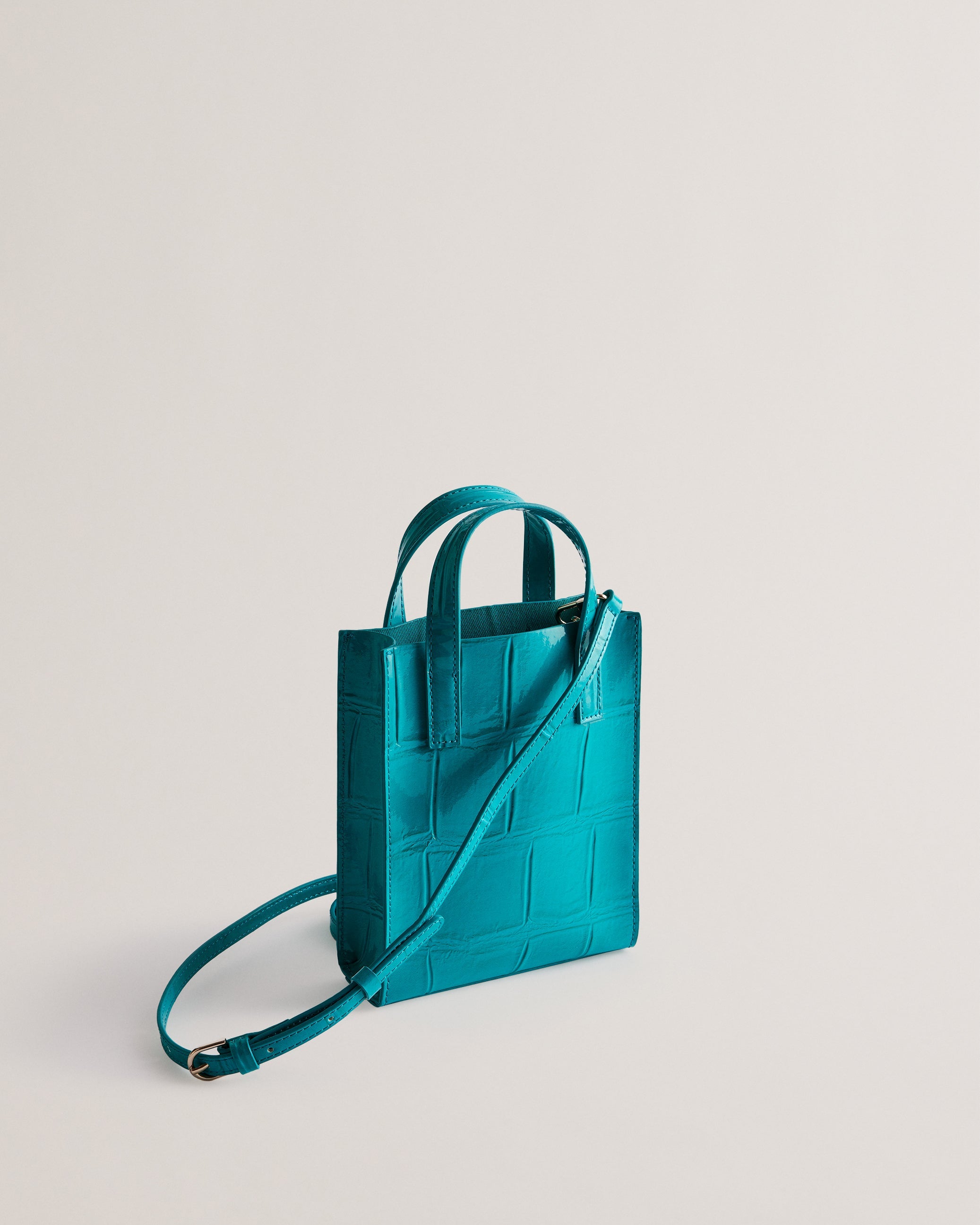 Gatocon Mini Croc Detail Icon Bag Teal-Blue