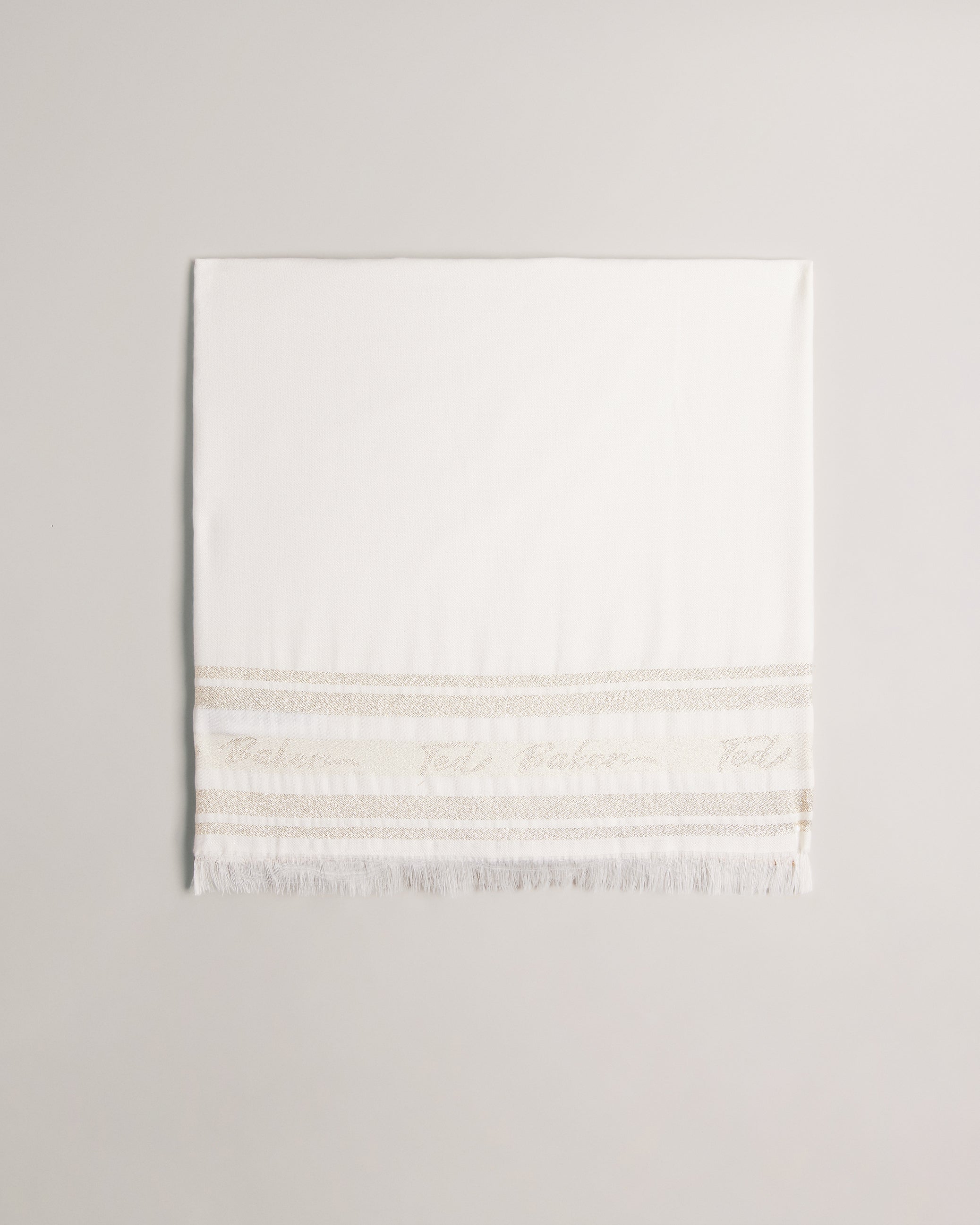 Estelas Metallic Branded Scarf Natural