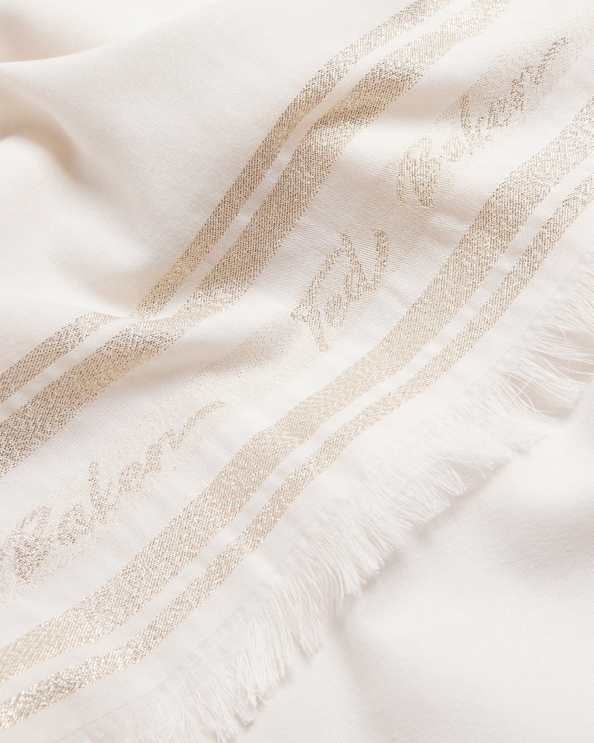 Estelas Metallic Branded Scarf Natural