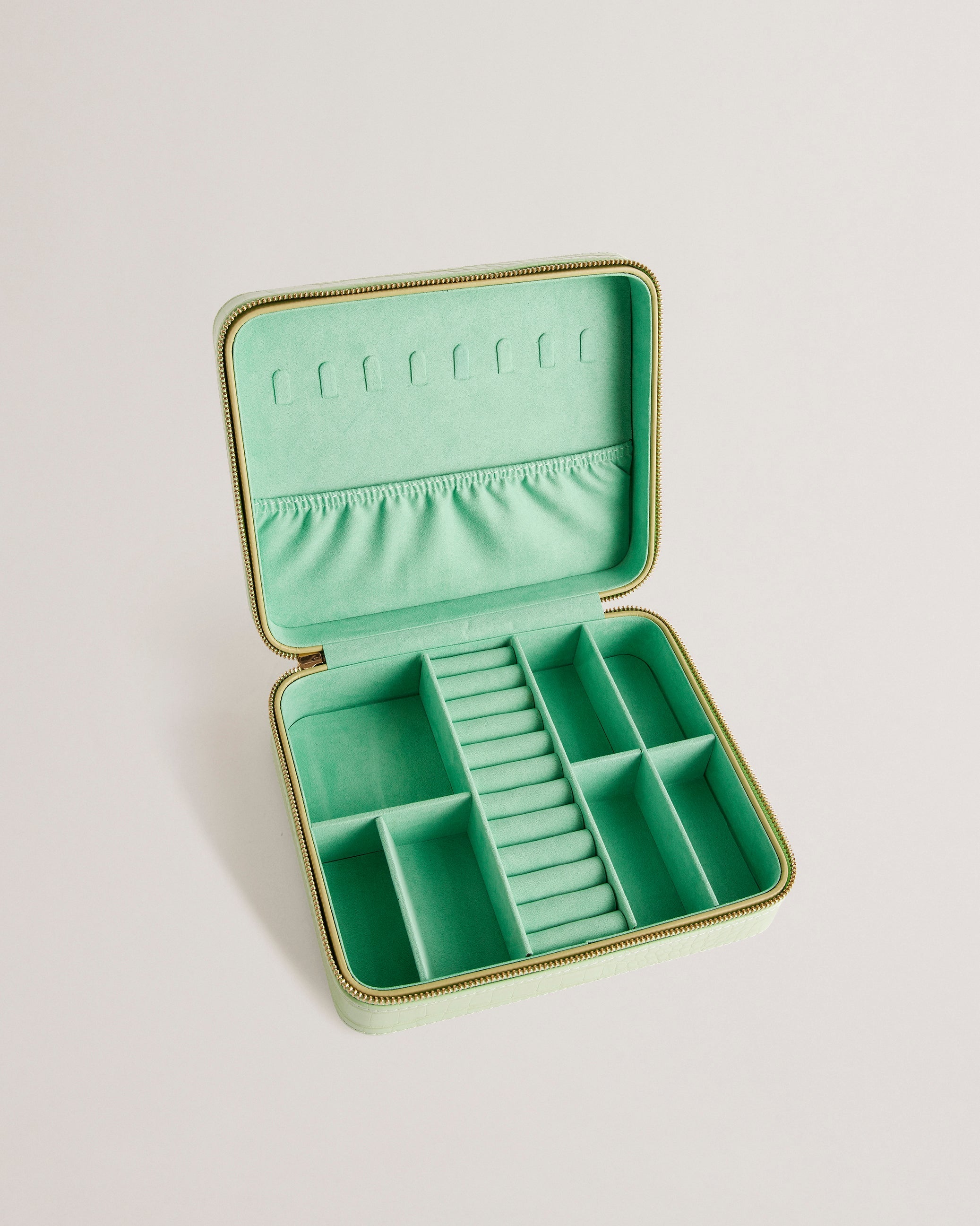 Brendyy Imitation Croc Large Jewellery Box Pl-Green