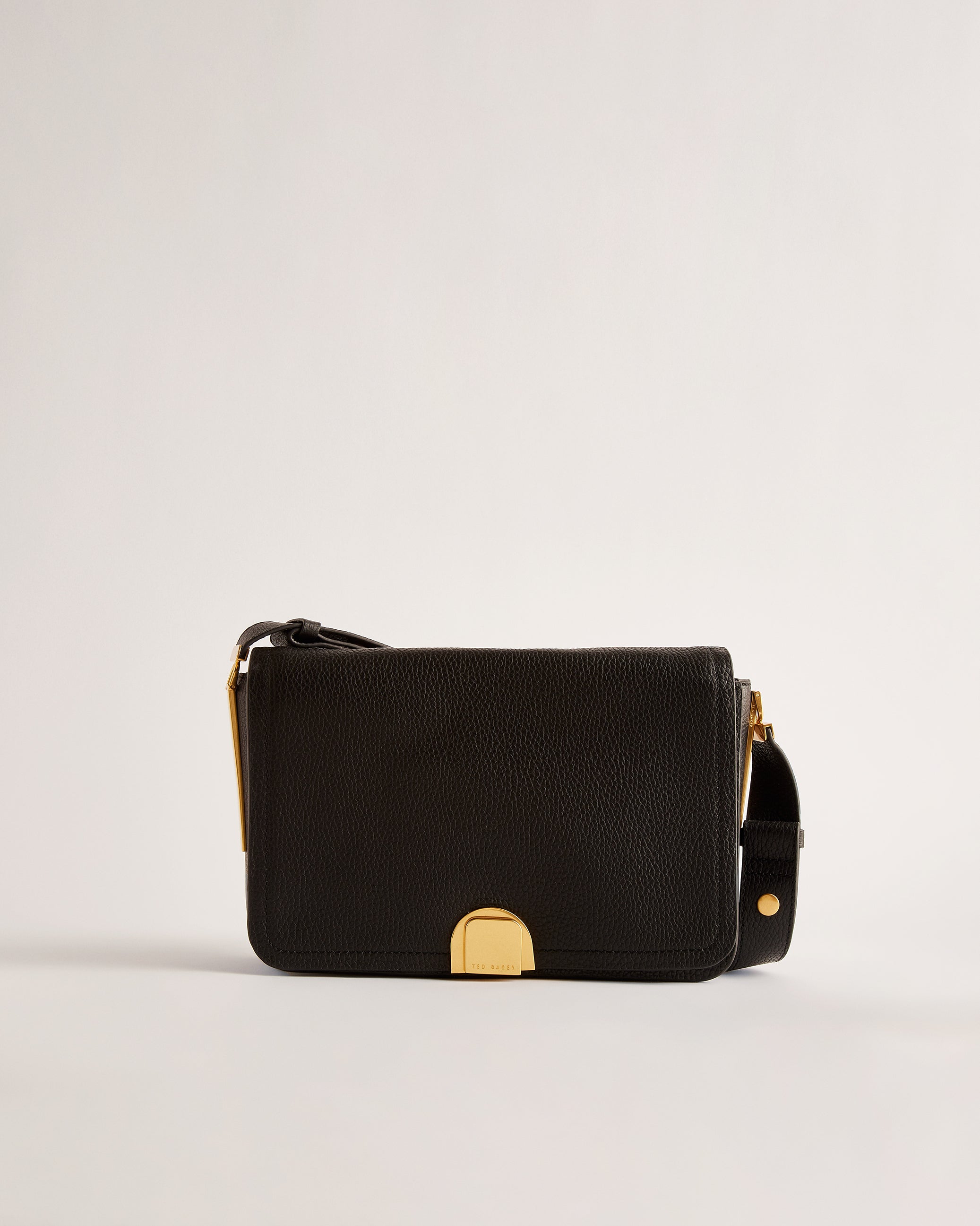 Imielly Lock Detail Baguette Shoulder Bag Black