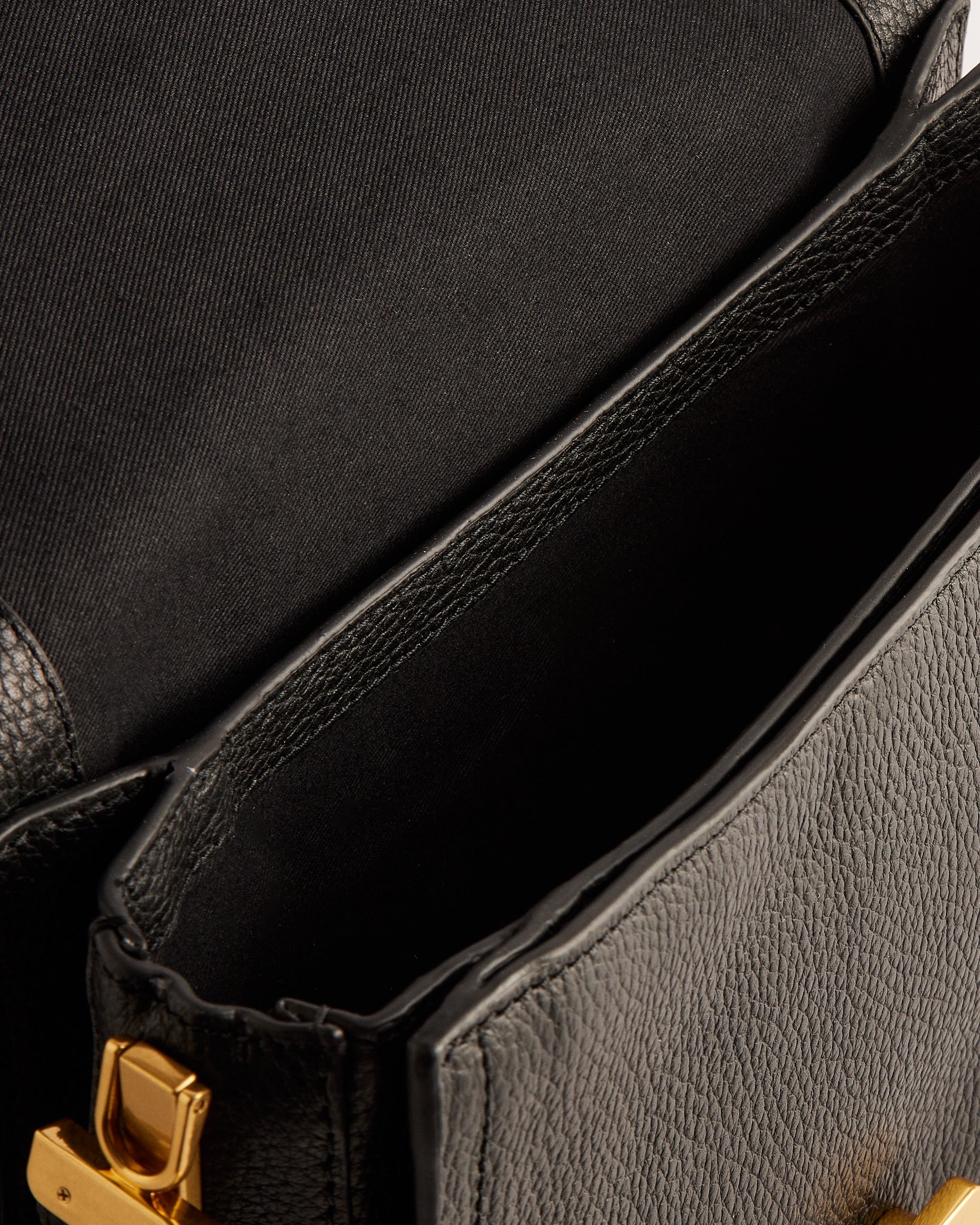 Imielly Lock Detail Baguette Shoulder Bag Black