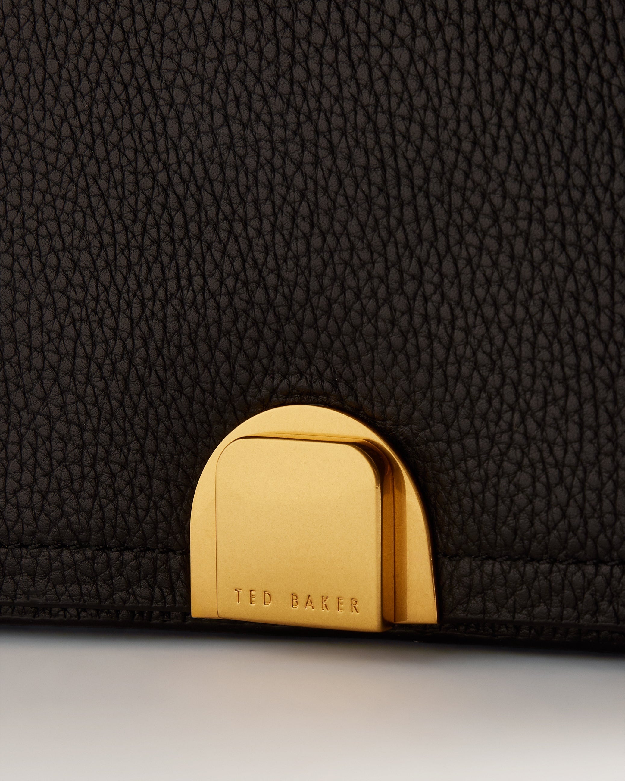 Imielly Lock Detail Baguette Shoulder Bag Black