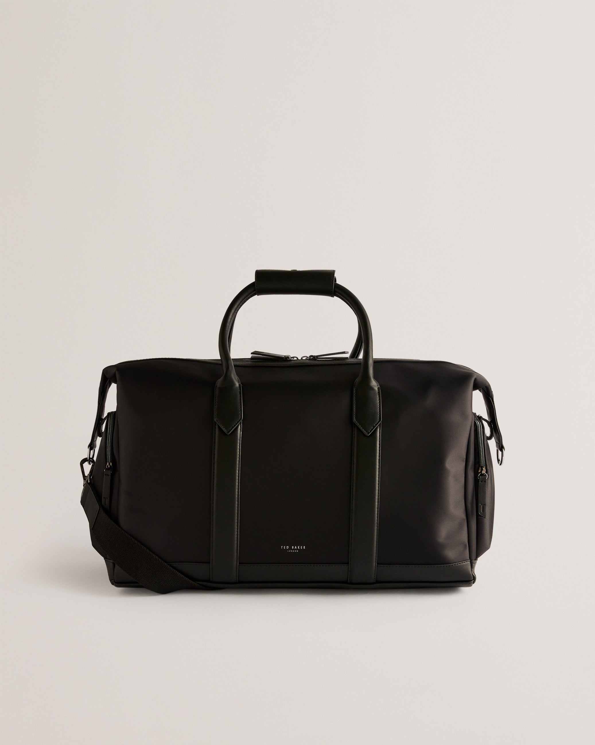 Hedley Nylon Faux Leather Detail Holdall Black