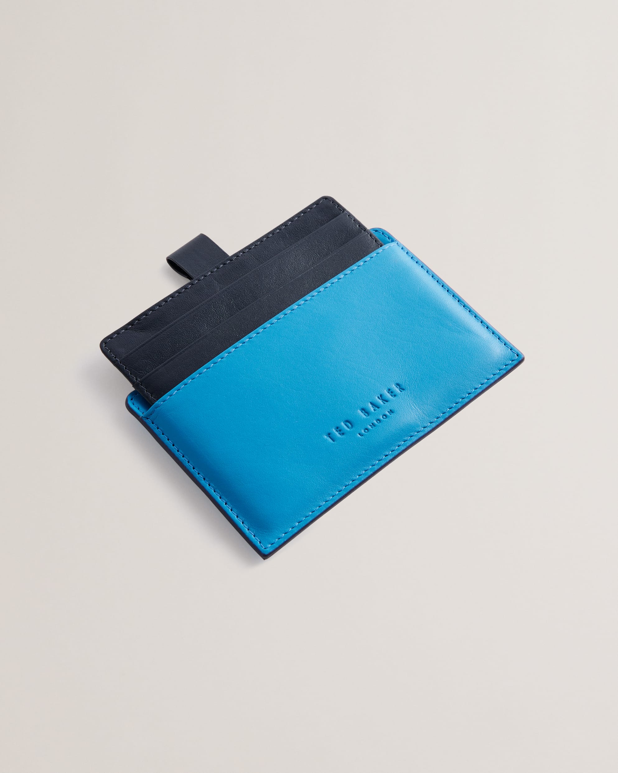Cody Two Tone Leather Pullout Cardholder Brt-Blue