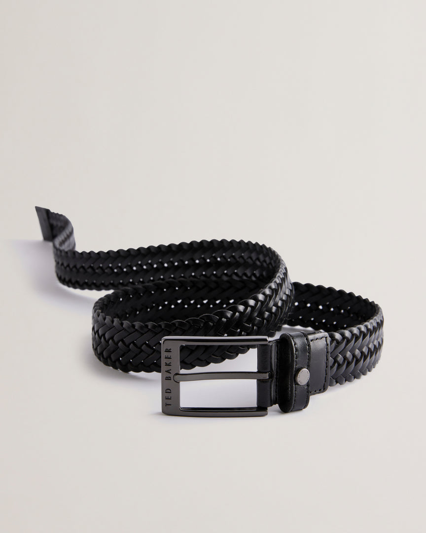 Braidie Braided Leather Belt Black
