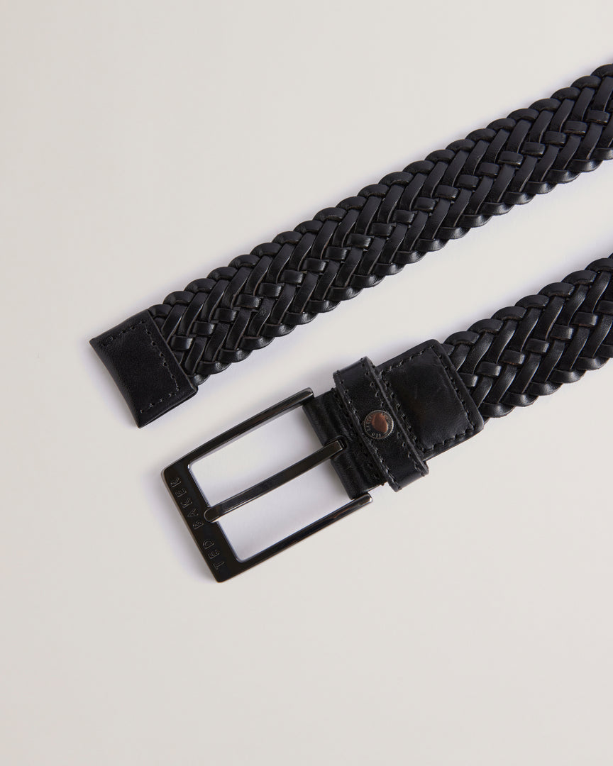 Braidie Braided Leather Belt Black