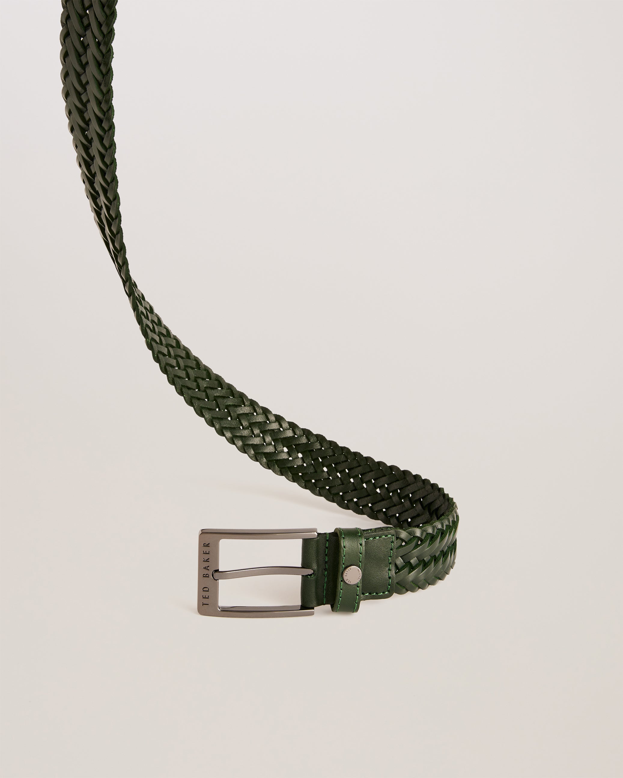 Braidie Braided Leather Belt Green