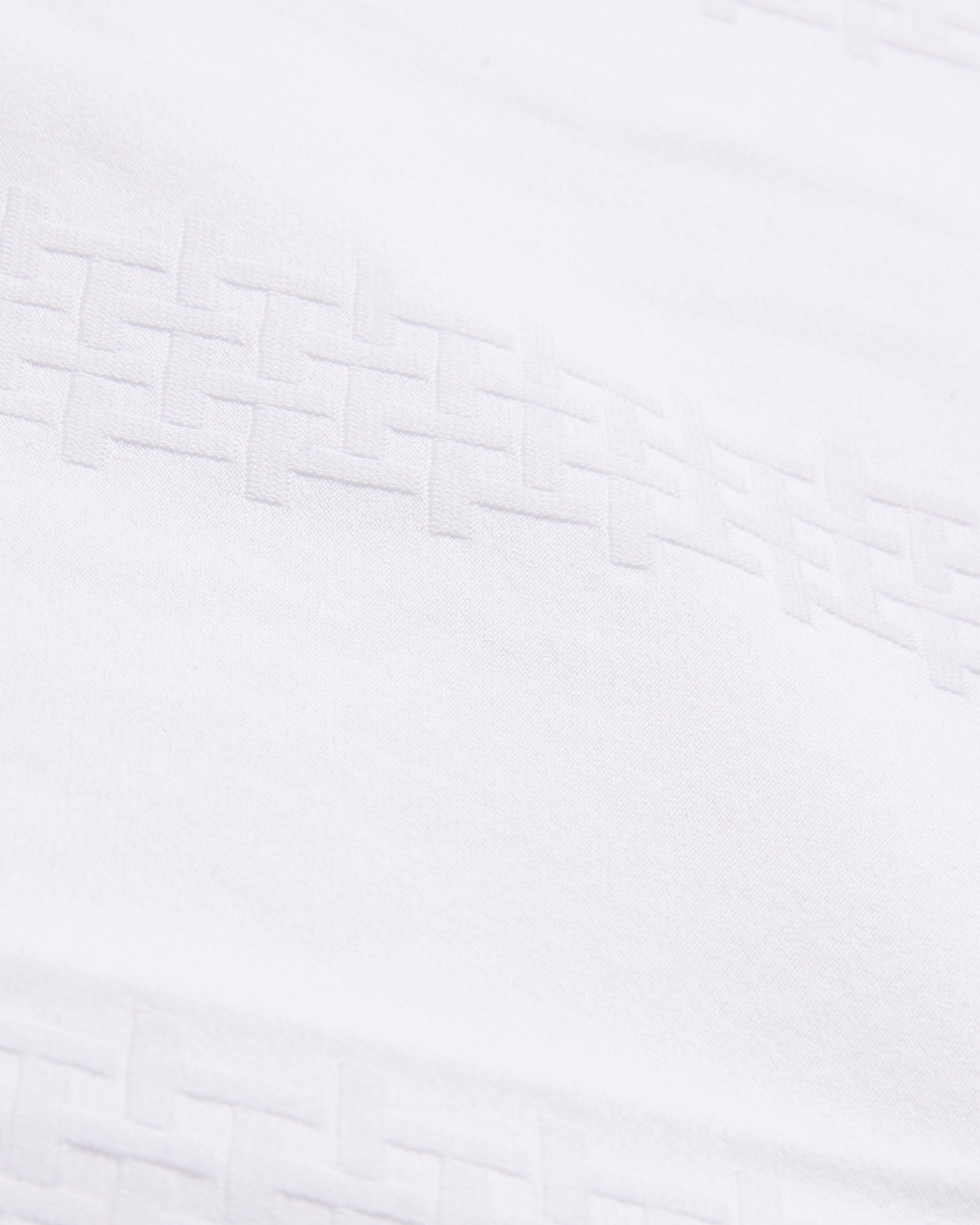 Orbite Slim Fit Jacquard Zip Polo Shirt White