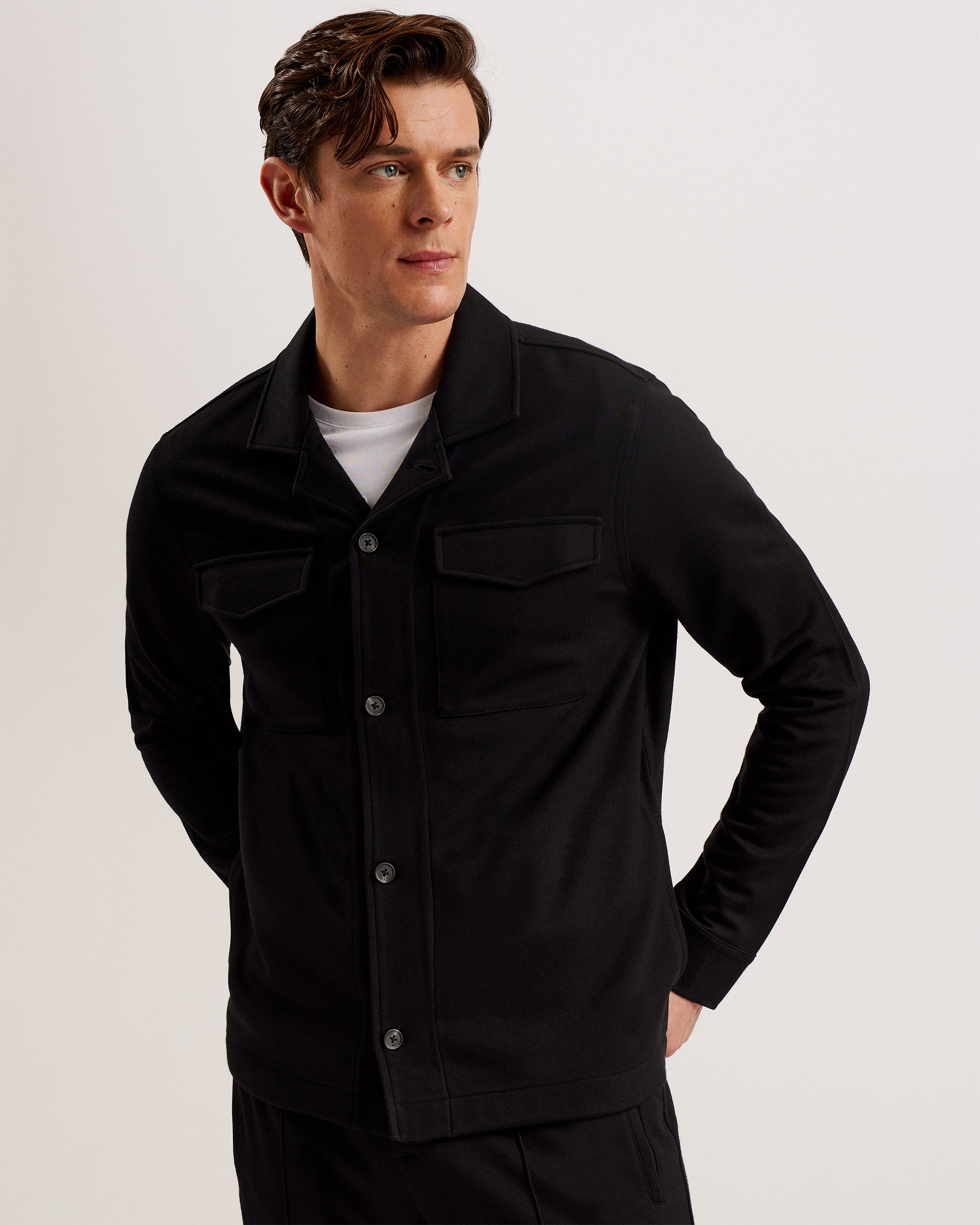 Risbee LS Regular Fit Jersey Shirt With Pock Black