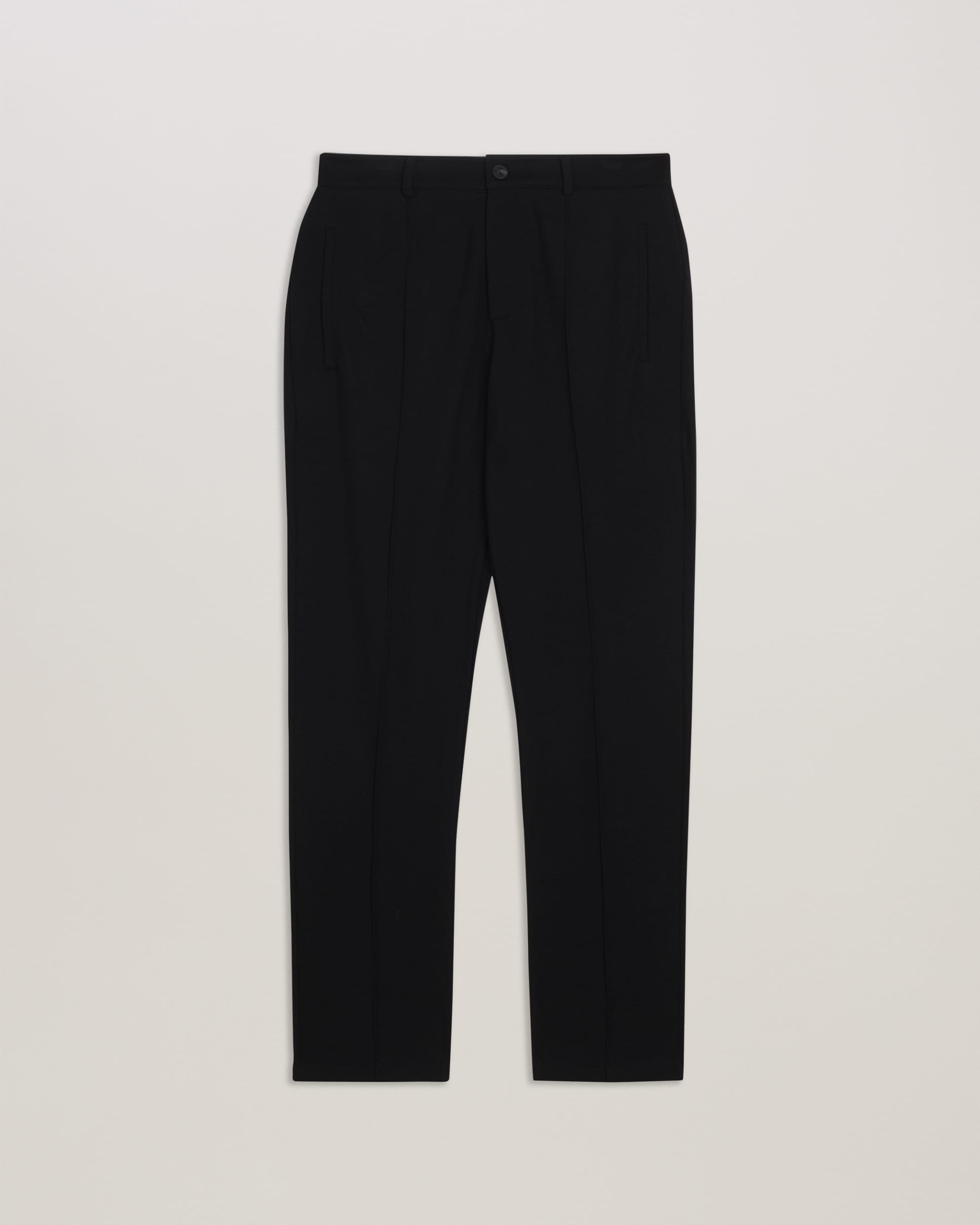 Vitron Slim Fit Creased Jersey Trousers Black