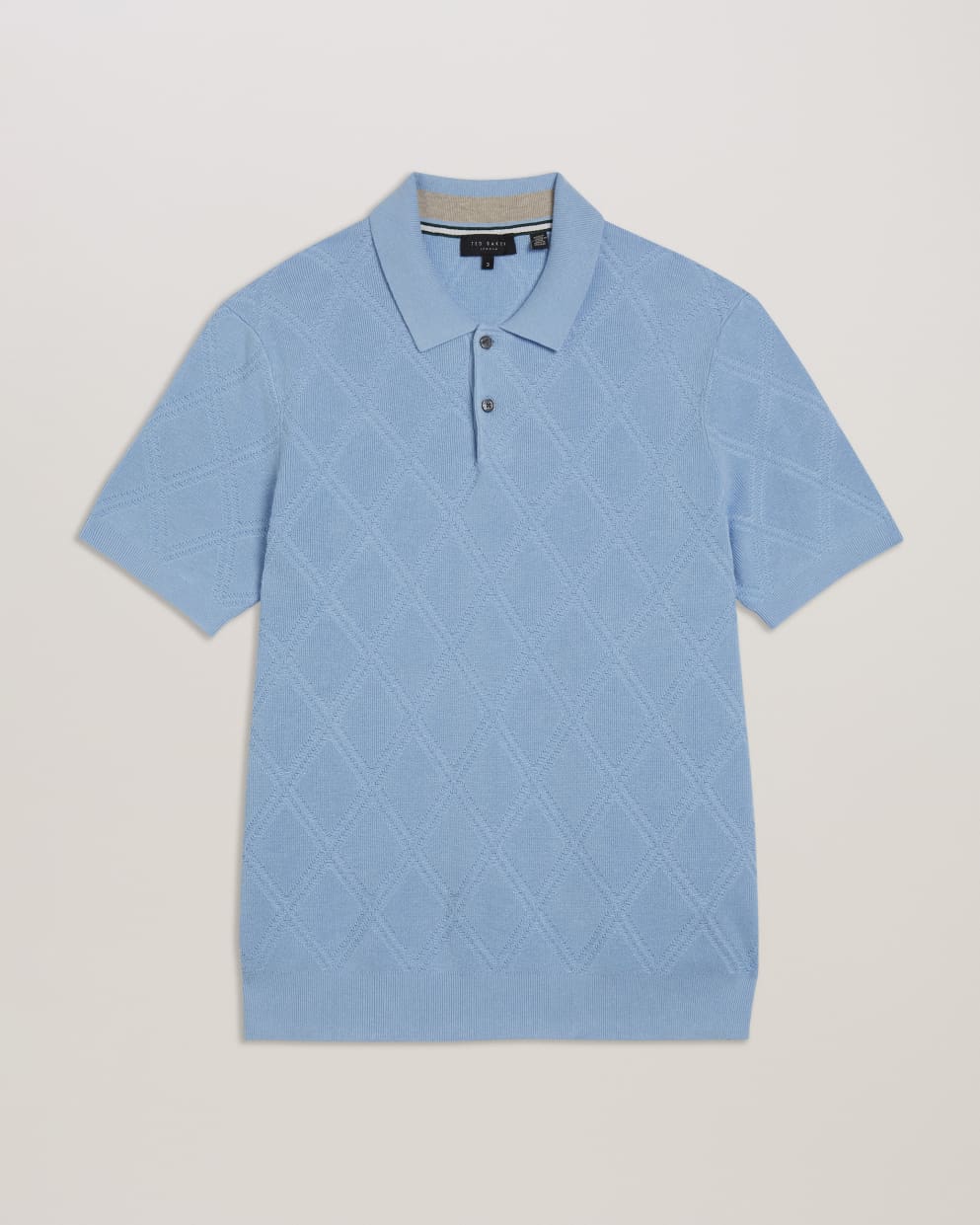 Ventar Diamond Knit Polo Shirt Pl-Blue