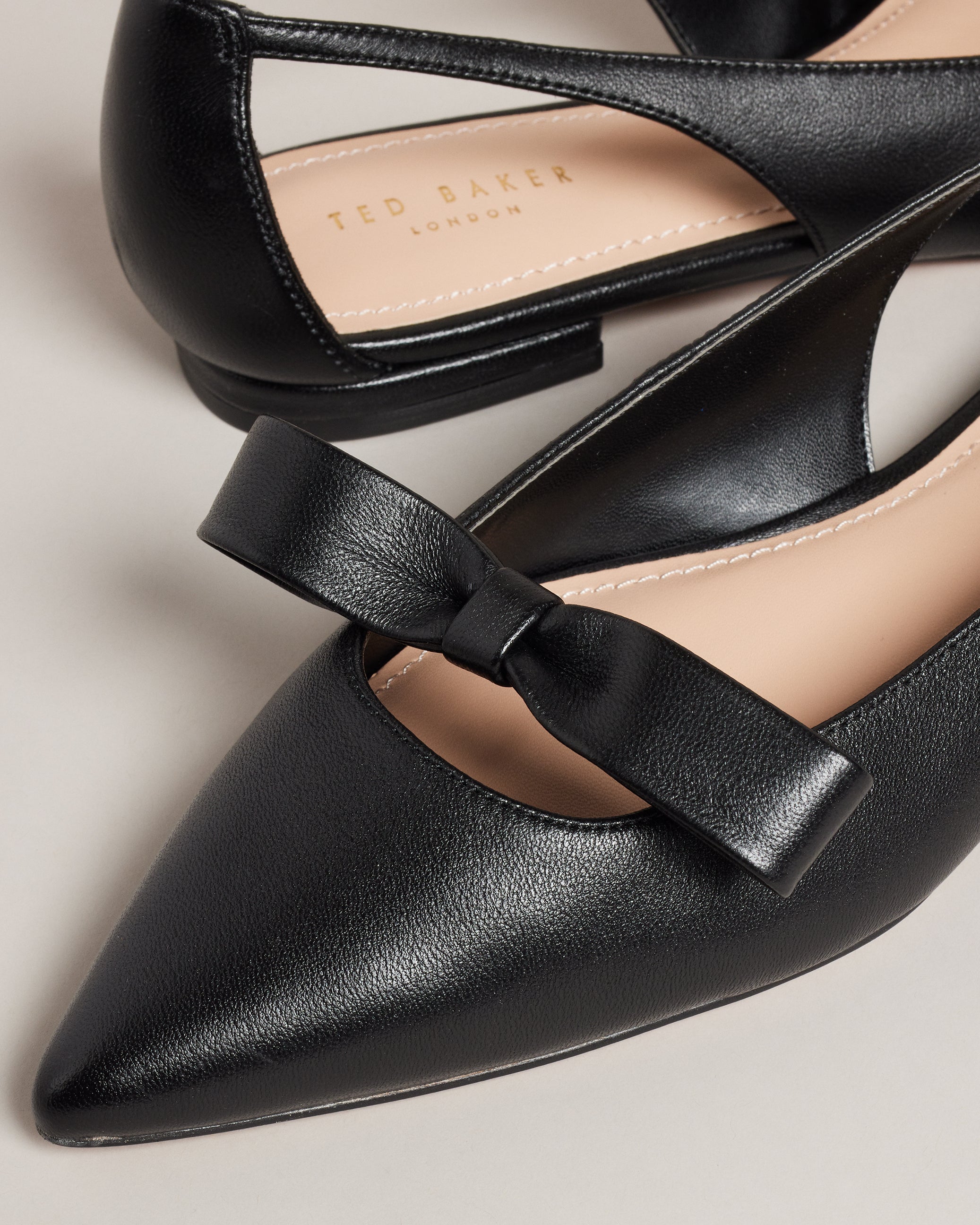 Marlini Bow Cut Out Detail Ballerina Shoes Black