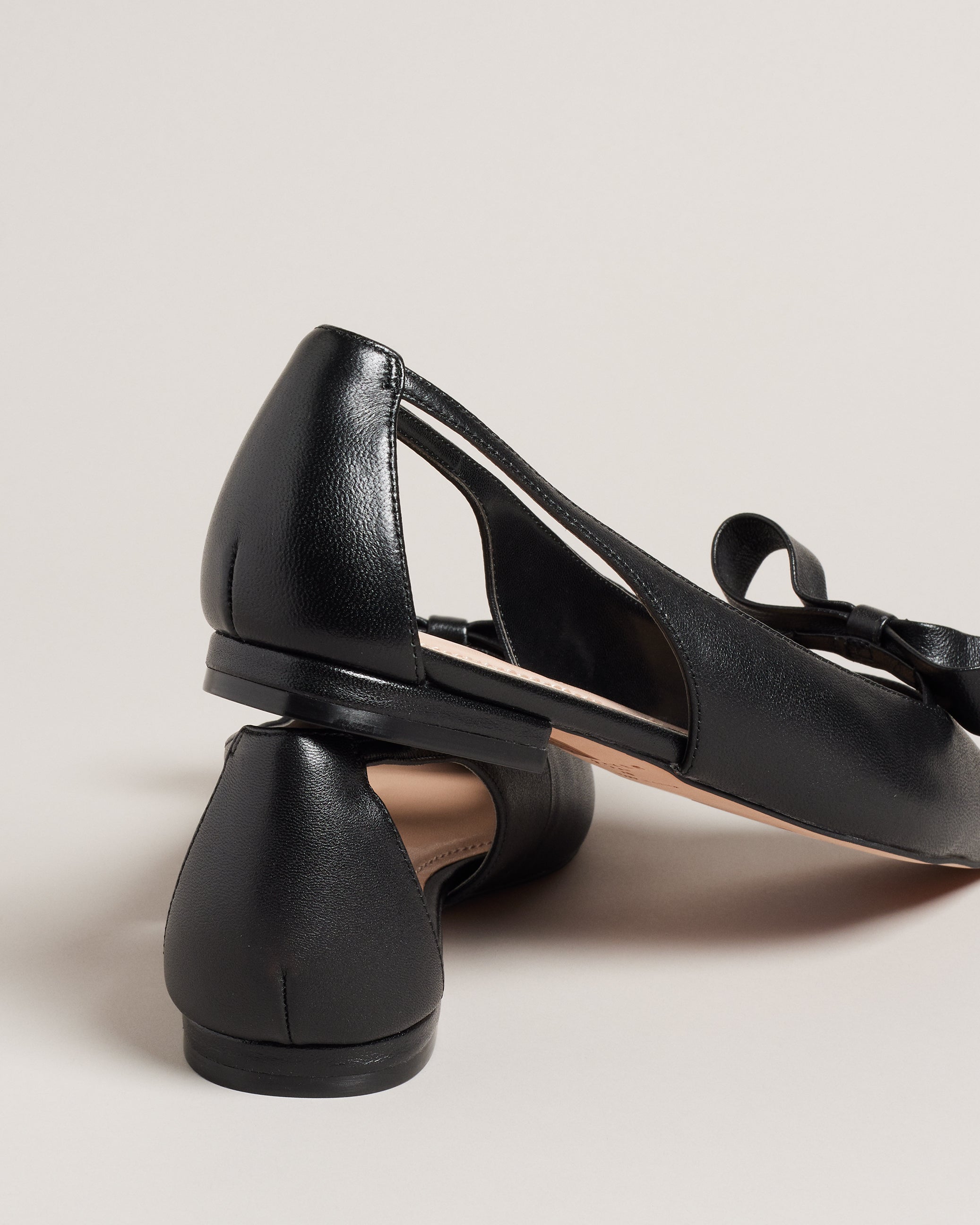 Marlini Bow Cut Out Detail Ballerina Shoes Black