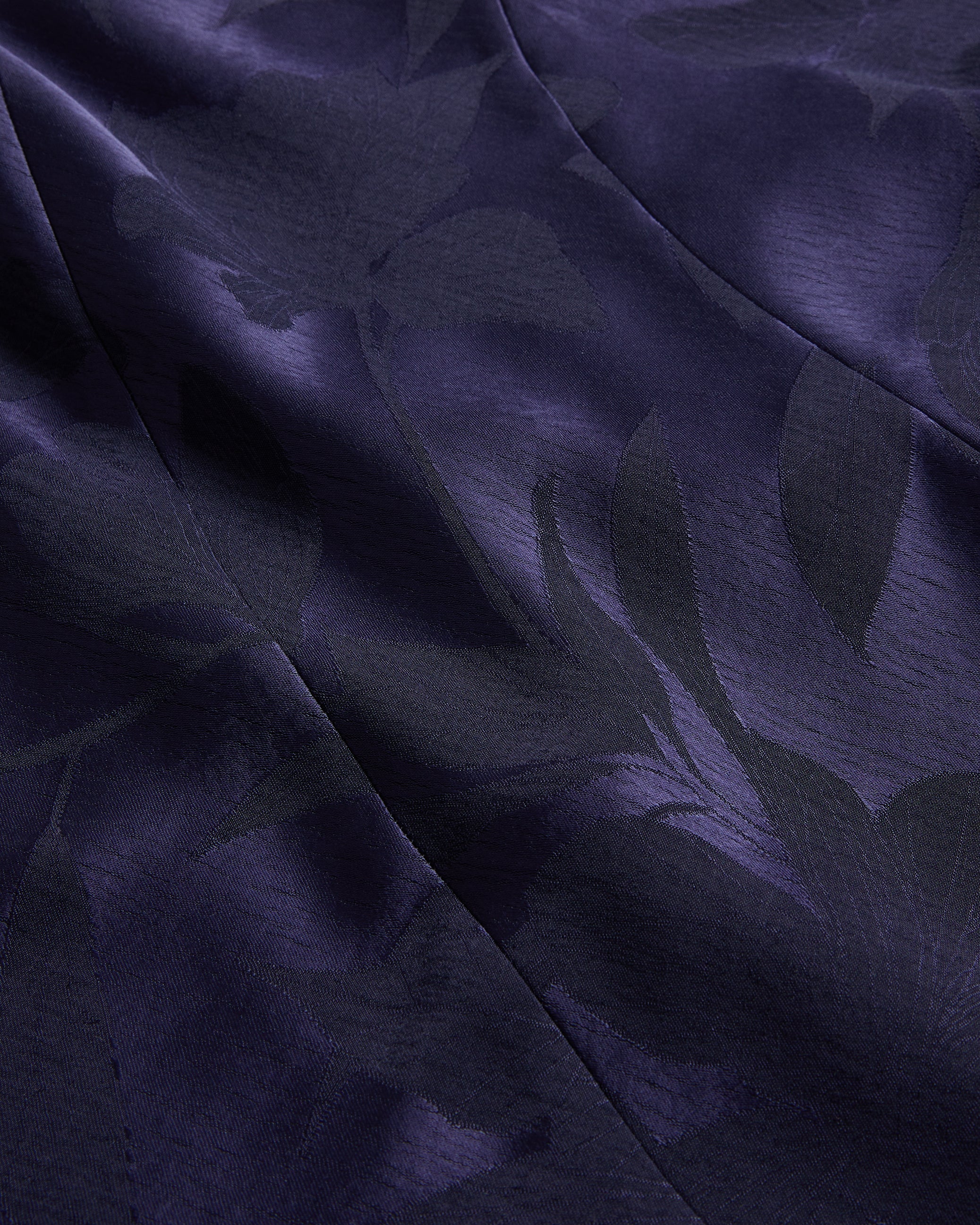 Trebbia Asymmetric Jacquard Midi Skirt Navy